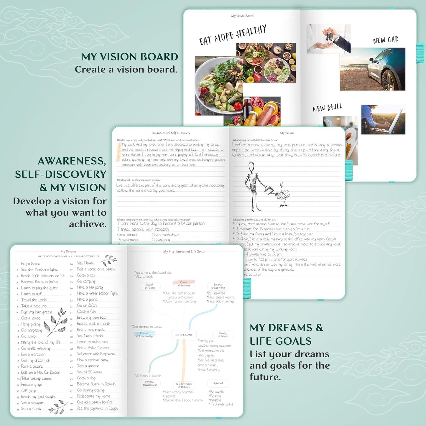 Legend Planner – Weekly & Monthly Life Planner to Hit Your Goals & Live Happier. Organizer Notebook & Productivity Journal. A5 (Aquamarine)