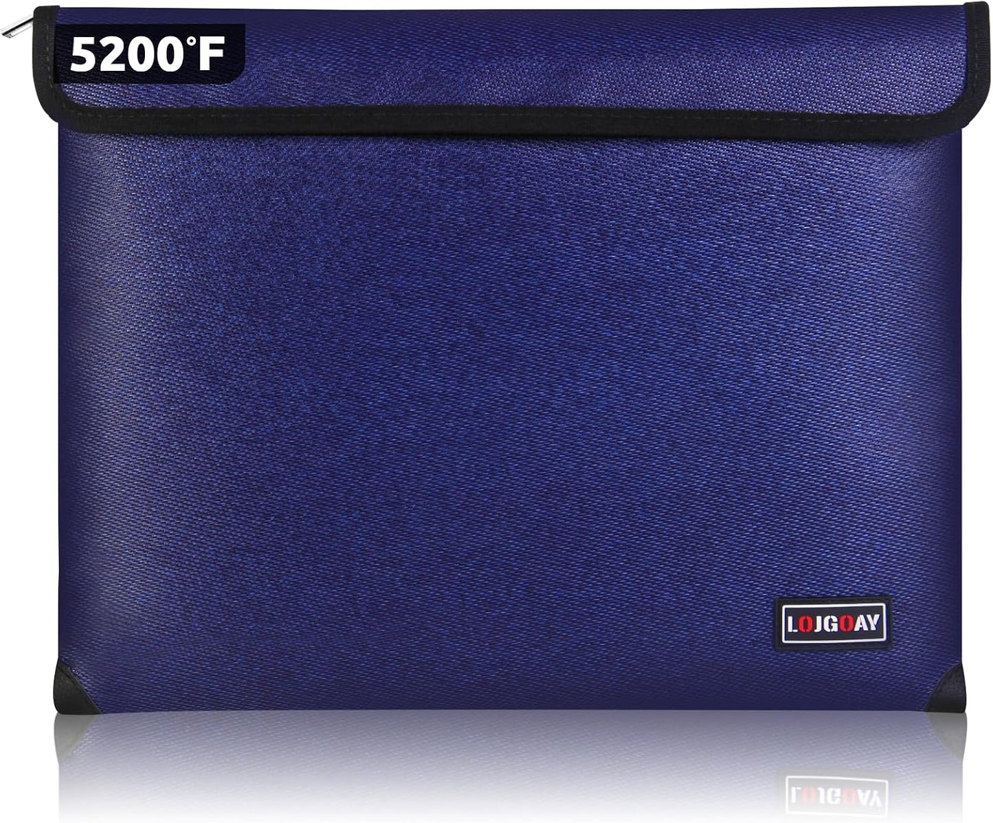 Fireproof Bag with 5200℉ Thermal Insulated, Waterproof Fireproof Box with Zipper, Fireproof Money Bag for Cash, Fireproof Safe Bags for Home Safe Bank Valuable Documents (13.9"x10.6", Blue)