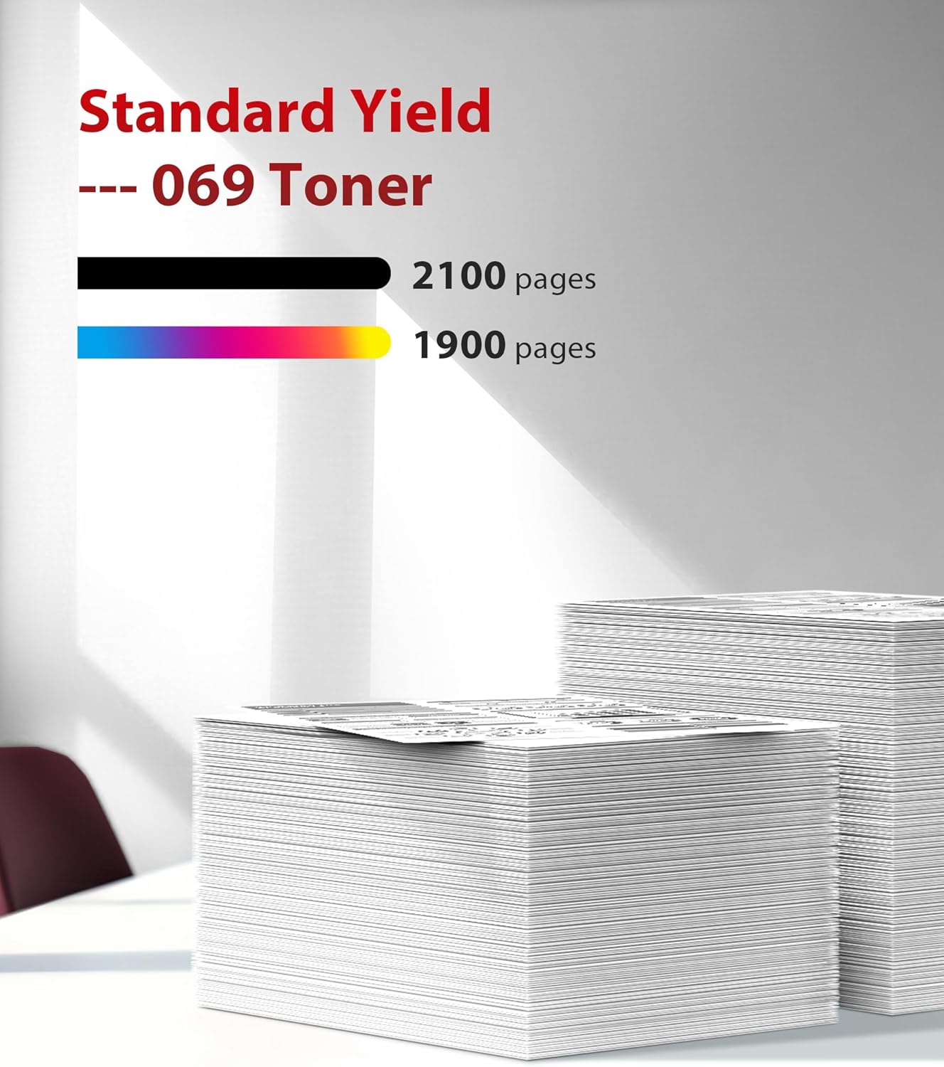 069 Toner Cartridge Set MF753Cdw - 4 Pack Replacement for Canon 069 Toner Cartridge Set 069H Works for Canon Color ImageCLASS Mf753cdw MF751Cdw MF752Cdw LBP674Cdw MF752Cdw MF756Cx LBP673Cdw (B/C/Y/M)