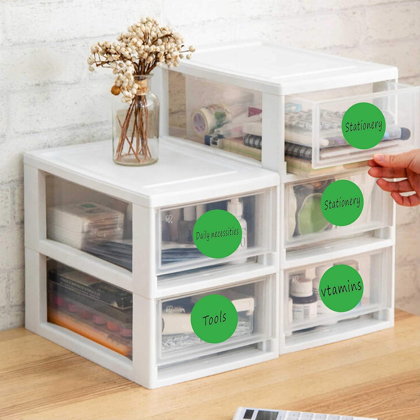 PARLAIM 3 Inch Round Permanent Adhesive Color-Code Dot Stickers,500 per Roll dots Label Dispenser Box,Iventory Circle Stickers (Dark Green)