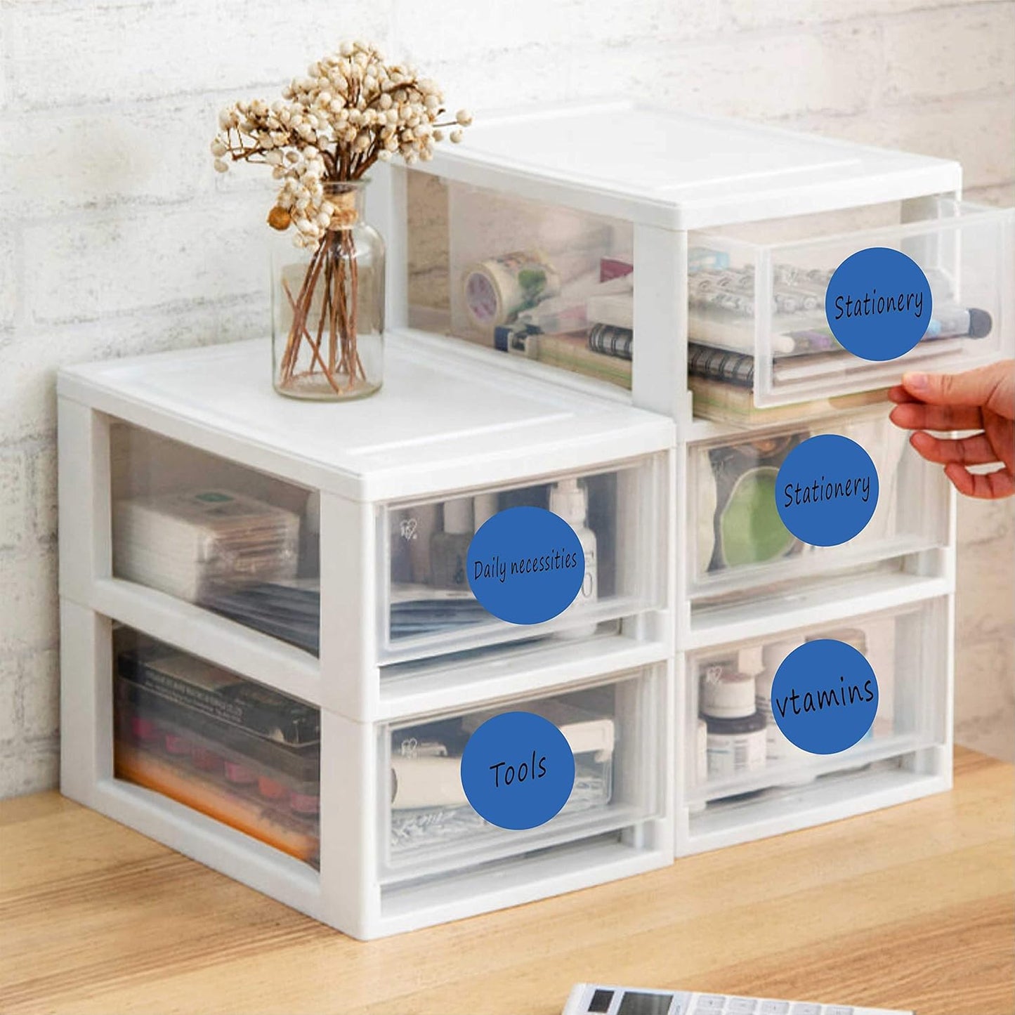 PARLAIM 3 Inch Round Permanent Adhesive Color Cod Dot Stickers,500 per Dispenser Box Roll dots Label Blue Inventory Circle Stickers