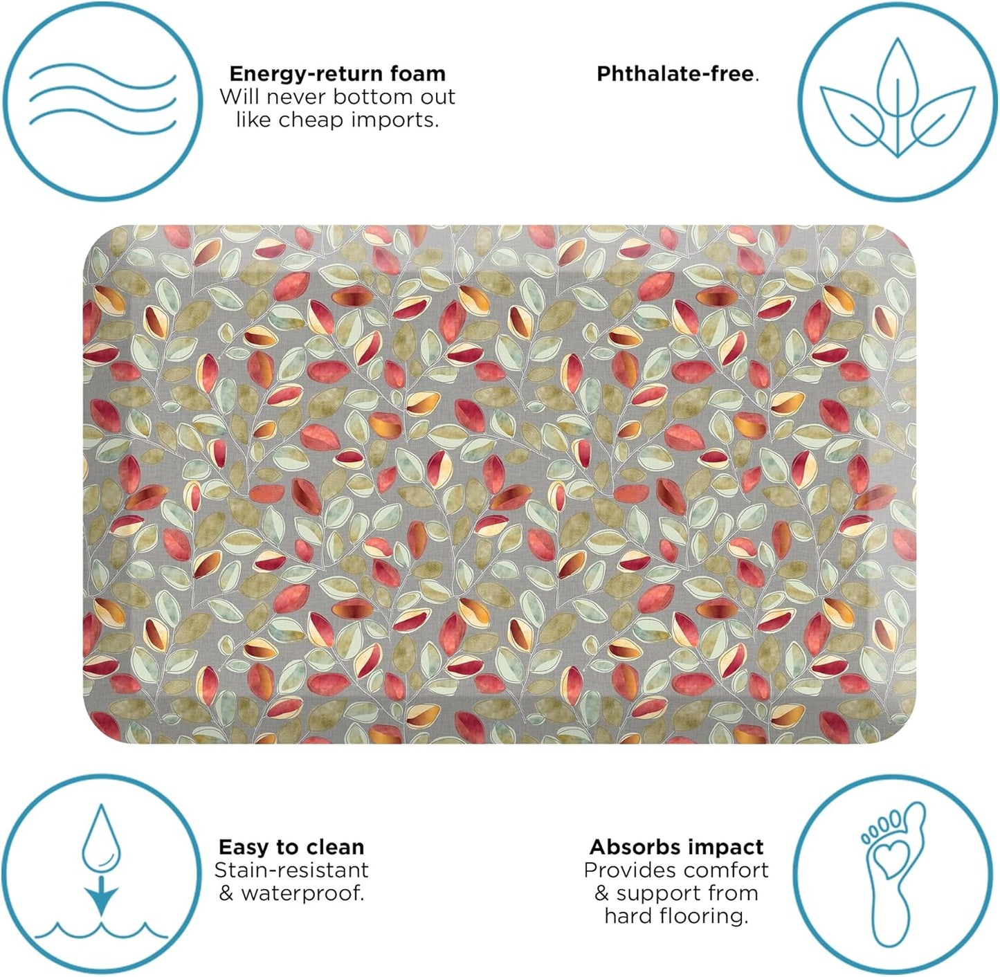 GelPro Anti-Fatigue Designer Comfort Kitchen Floor Mat Orchard Sultry Grey 20x32