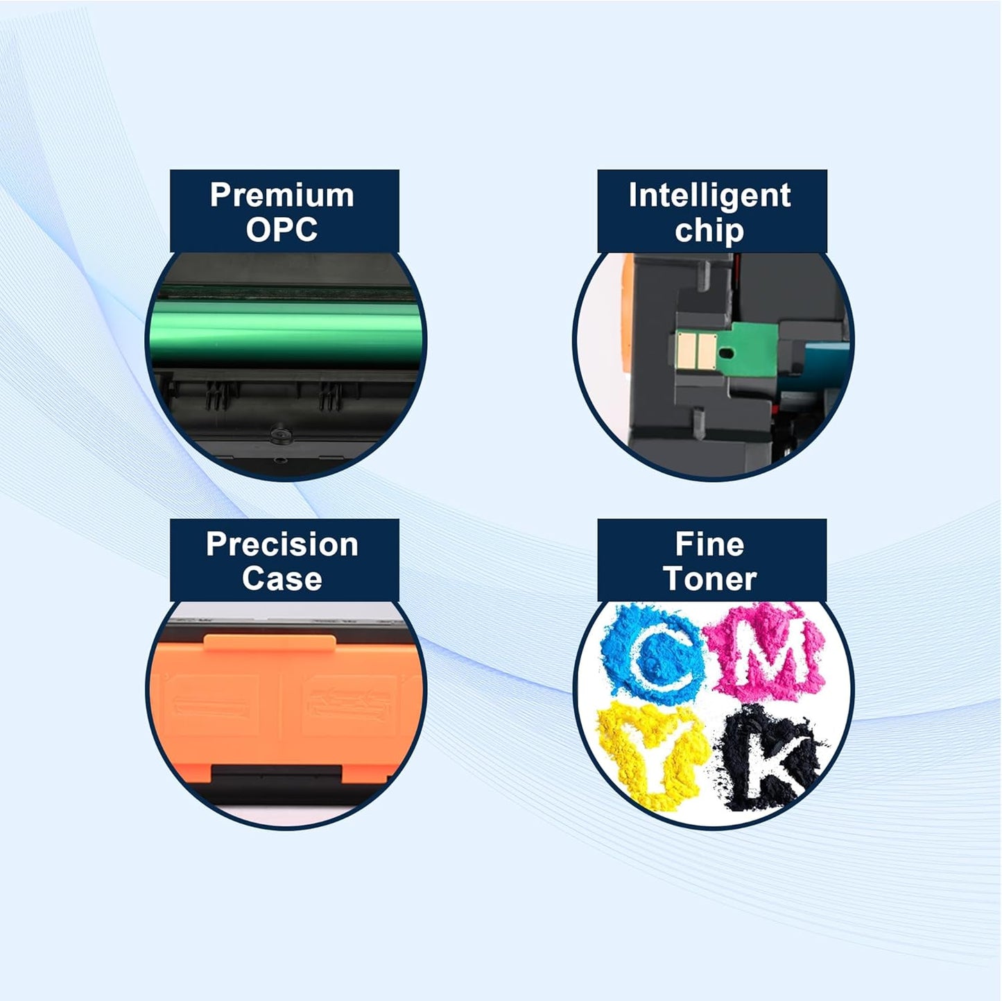 OFFICE-COLOR 210X High-Yield Toner Cartridges 4 Pack Replacement for HP 210X 210A Works with HP Color MFP 4301fdw 4301fdn Pro 4201dw 4201dn Printer Ink (‎Black Cyan Yellow Magenta)