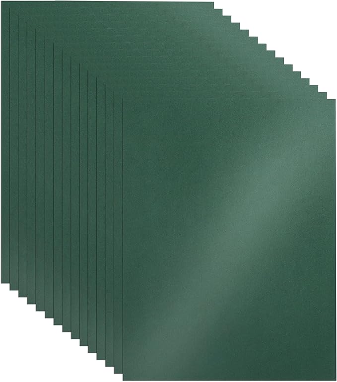 28 Sheets Dark Green Shimmer Cardstock 8.5 x 11 Craft Paper, 92lb Heavyweight Glossy Paper Card Stock for Wedding, School, Greeting Cards, Making Cards, Office Printing