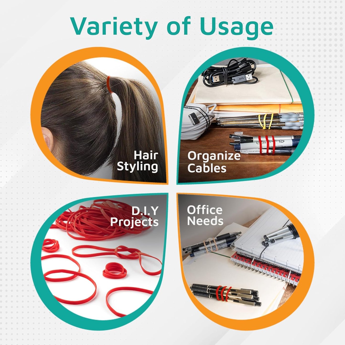 PlasticMill Red Rubber Bands Size 33 (3 1/2" x 1/8") - #33 Colored Rubber Bands Office Supplies - Strong, Elastic Bands for Crafts, Balloon Garland, Cash, File Folders (100-Pack)