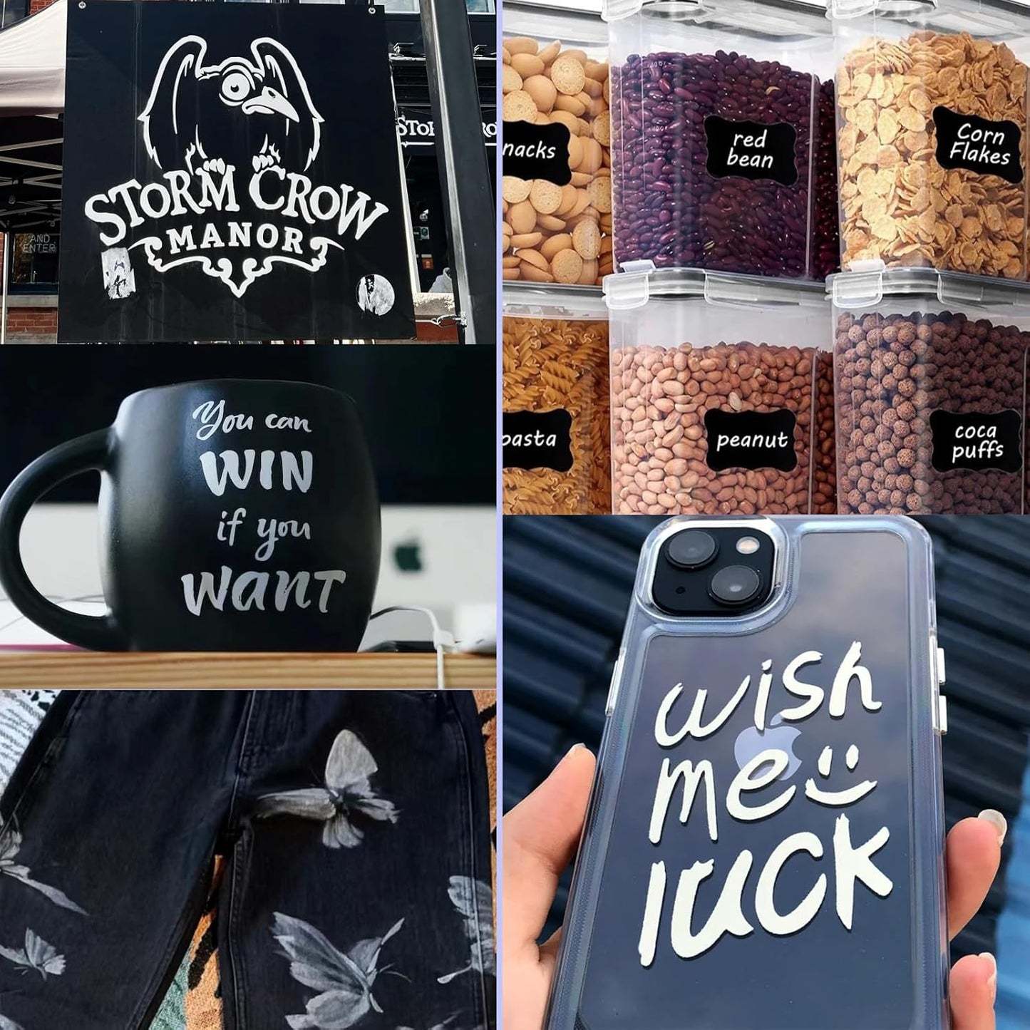 SFAIH White Paint Markers Pens - 4 Pack 2-3MM Medium Tip Acrylic White out Markers for Rock Painting, Wood, Metal, Fabric, Plastic, Canvas, Glass, Ceramic, Diy Crafts, Drawing, Tire, Correction