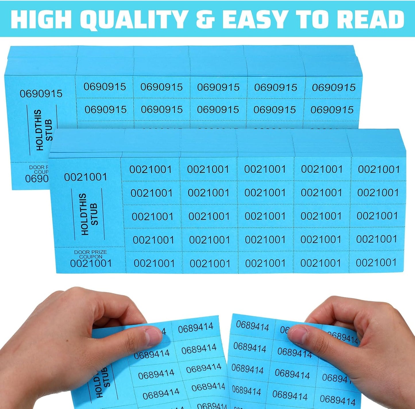 Kosiz 2000 Sheets Raffle Ticket 25 Bid Chinese Auction Tickets Tricky Tray Basket Raffle Sheets for Back to School Class Rewards Carnival Door Prizes Events(Lake Blue)