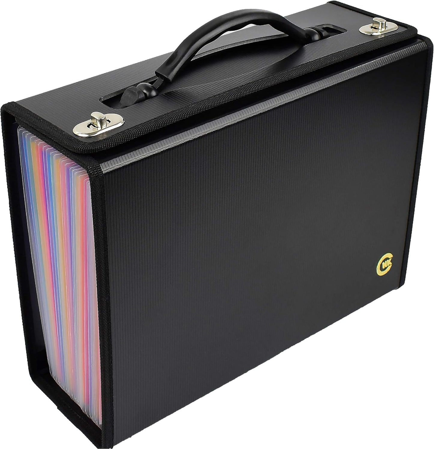 CNK Accordion File Folders with 24 Pockets Organizer for Document Paper Storage Folder Documents Expanding Binder Folio Pocket Receipt Filing Expandable Files Dividers Labels Letter Durable Handle