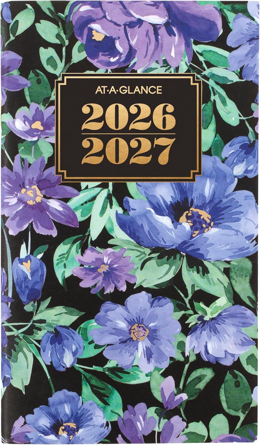 AT-A-GLANCE 2026-2027 Planner, 2 Year Monthly Planner, 3.5" x 6", Pocket Size, BADGE, Floral (1753F-021-26)