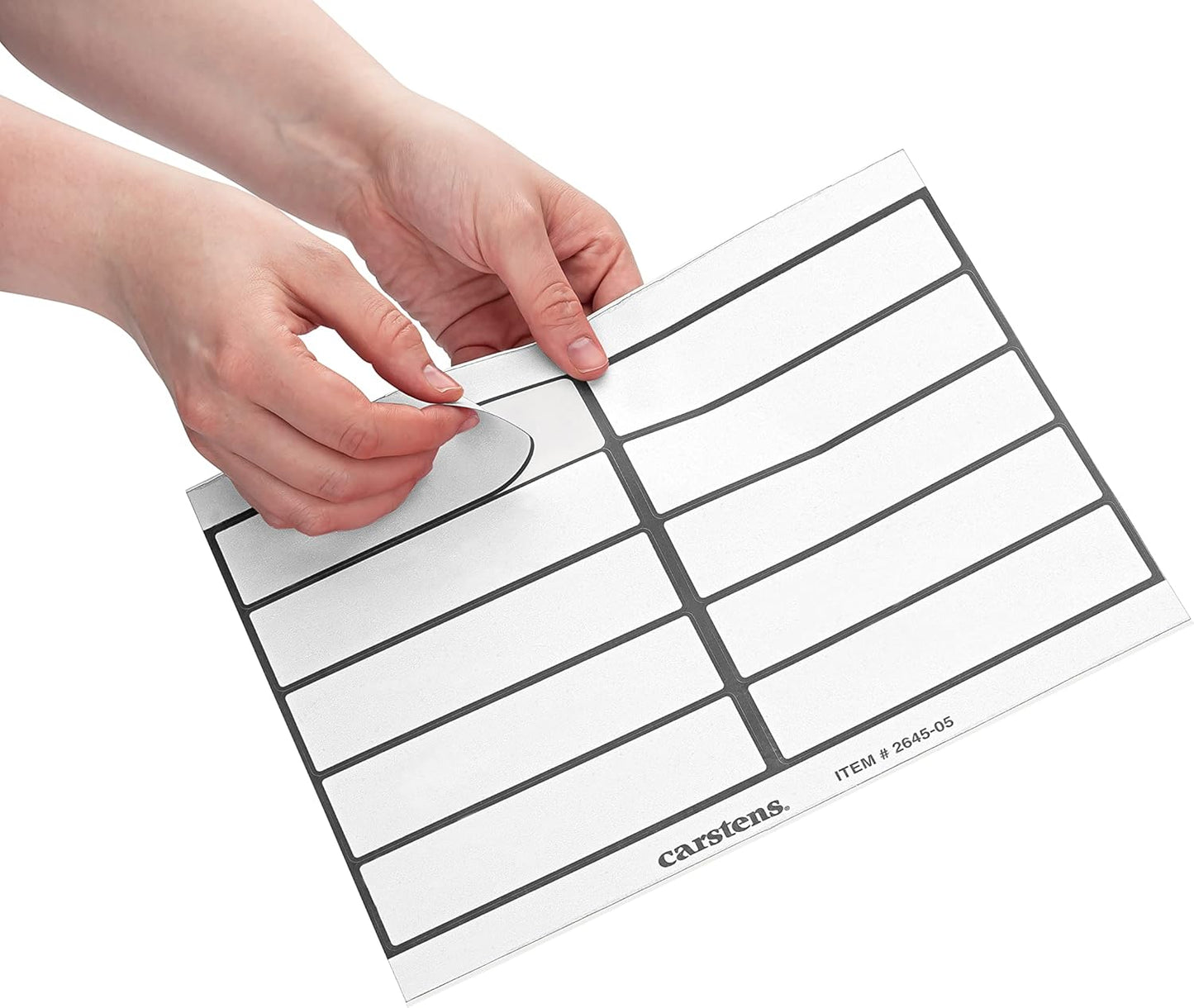 Carstens Adhesive Binder Labels, 5 3/8” x 1 3/8”, Stickers for 1.5” – 4” Ring Binder Spines, Inkjet and Laser Printer Compatible, White, 20 Sheets, 10 Labels Per Sheet