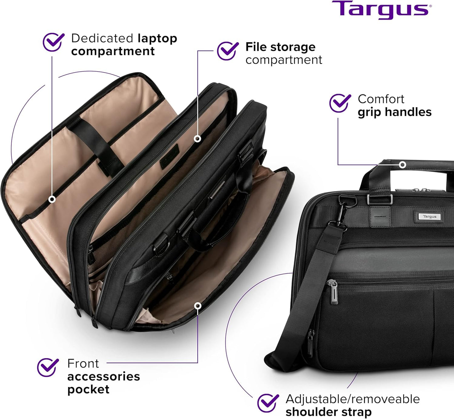 Targus Mobile Elite Checkpoint-Friendly Topload for 15.4-Inch Laptop Bag, Black (TBT045US)