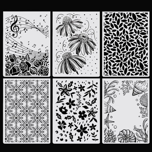 6Pcs Plastic Embossing Folders for Card Making Embossing Machine Template Mold Paper Card Embossing Stencil Flower Leaf Embossing Folder for Scrapbook Photo Album DIY Craft Decoration,4.1 x 5.8inch