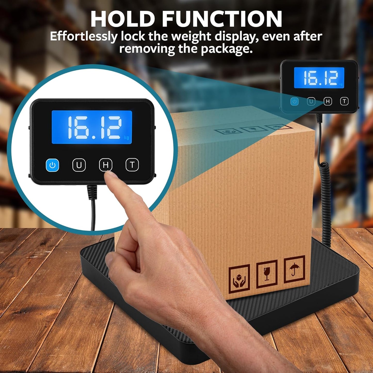 Smart Weigh Digital Shipping and Postal Weight Scale, 110 lbs x 0.1 oz, UPS UPost Office Scale Variation (440LB)