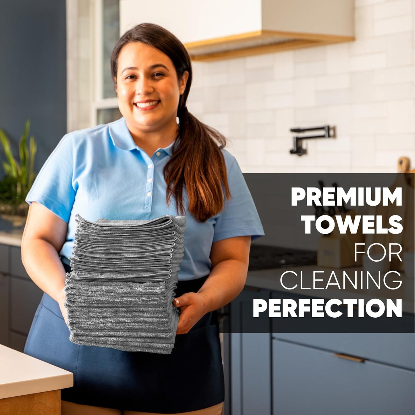 Microfiber Wholesale 16" x 24" Pro Multi Surface Microfiber Towels | 6 Pack (Gray)