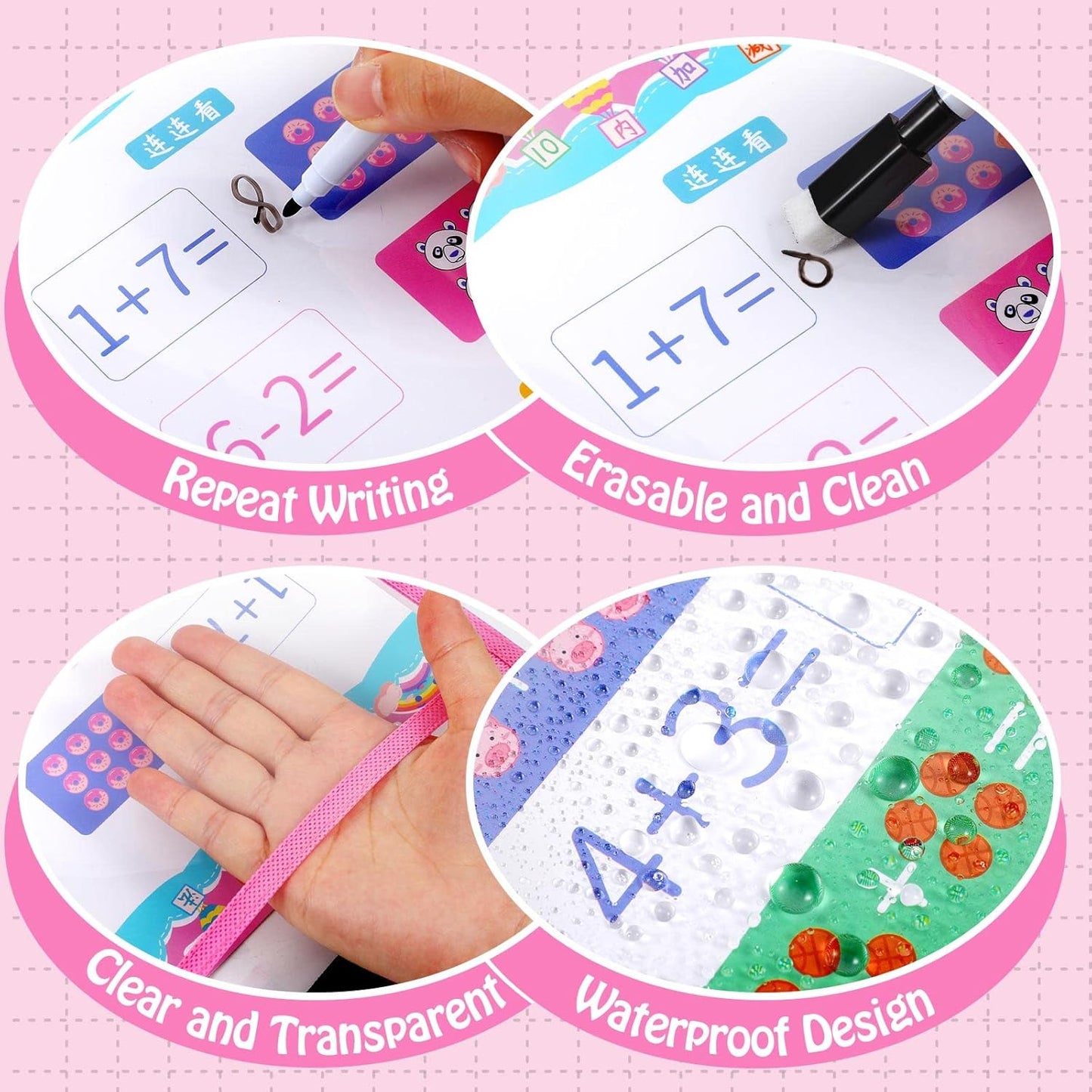 Teling 150 Pcs Dry Erase Pockets Bulk Reusable Job Ticket Holders Clear Plastic Sleeve Protector Work Order Sleeve Shop Ticket Holder for Welcome Teacher Back Office Supplies(10 x 14'',Multicolor)