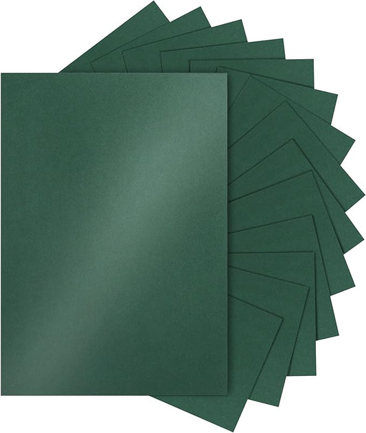 120 Sheets Dark Green Shimmer Cardstock 8.5 x 11 Metallic Paper, 92lb Heavyweight Craft Paper Card Stock for Christmas, Birthday Decorations, DIY Cards Making, Invitations