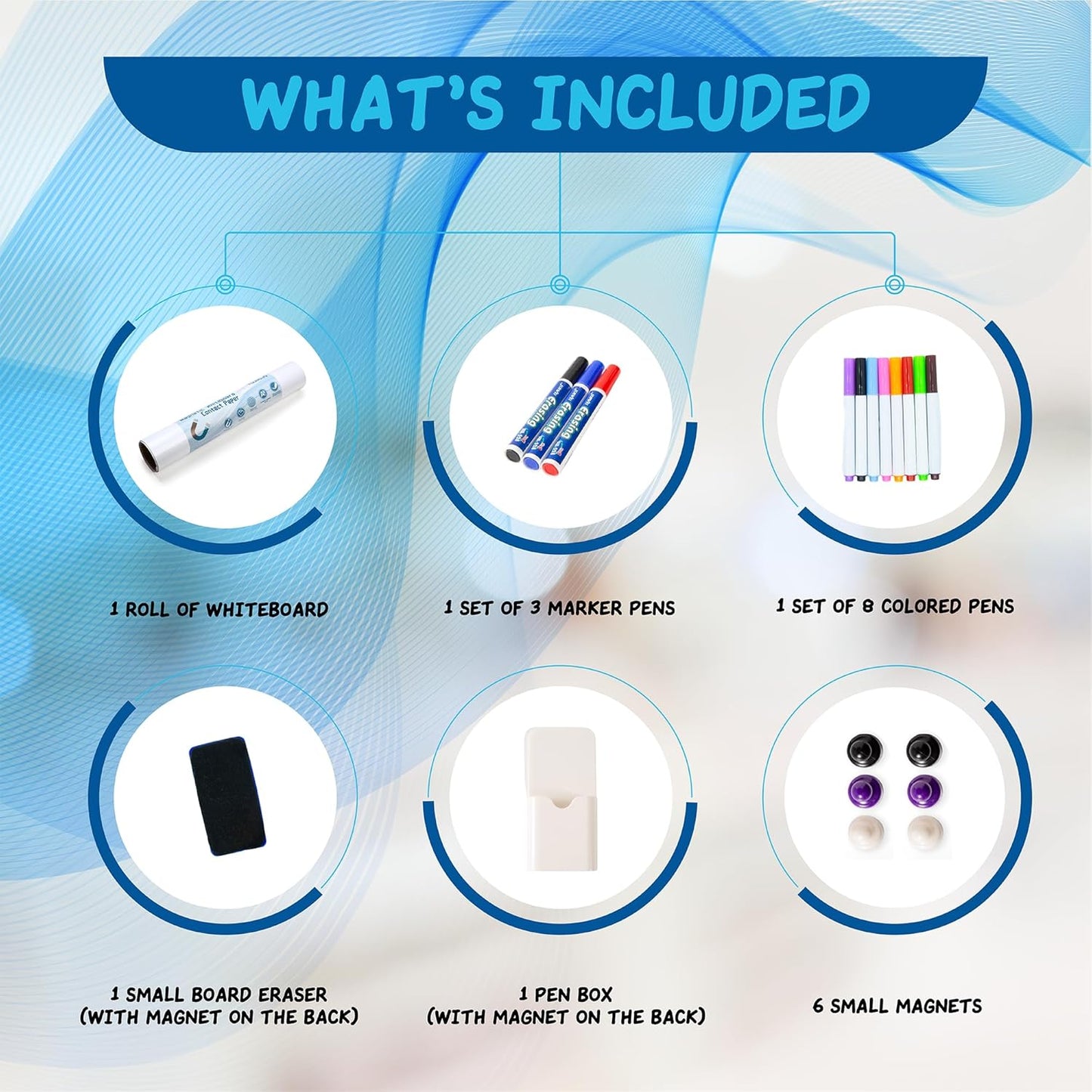 YOUNGJQ Magnetic Whiteboard Contact Paper 48" x 30", Adhesive Magnetic Dry Erase White Board Sticker for Wall, Peel and Stick Wallpaper