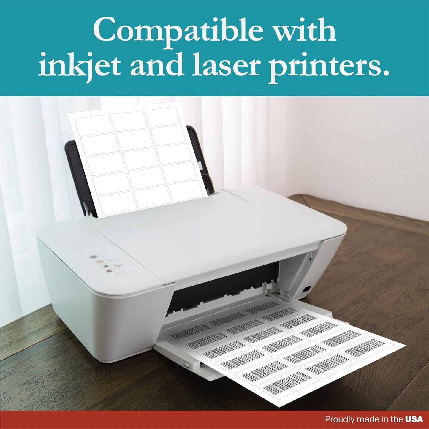 Premium Label Supply White Sticker Rectangle Labels – 2.5" x 1.563" – Laser/Inkjet Compatible – (18 per Sheet), 1000 Sheets – 18,000 Total Adhesive Labels