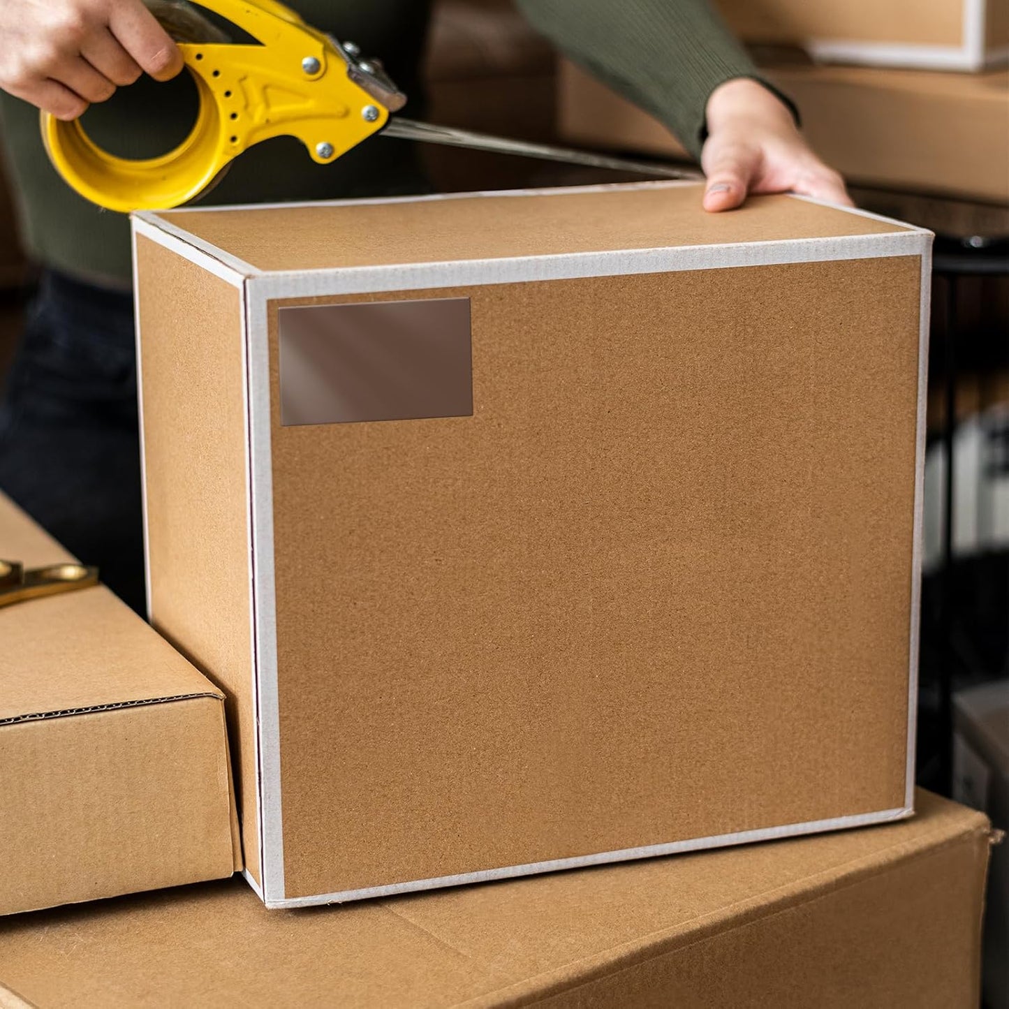 Brown Color Coding Labels 3 × 2 Inches Self-Adhesive Rectangle Stickers Waterproof Name Tags for Office School Home 40 PCS