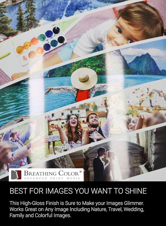 Vibrance Gloss Photo Printer Paper 10 mil 255 gsm Glossy Finish Premium Photo Paper Roll on 3in Core 17 inches x 10 feet Works with Most Inkjet Printers Including Professional Makes and Models