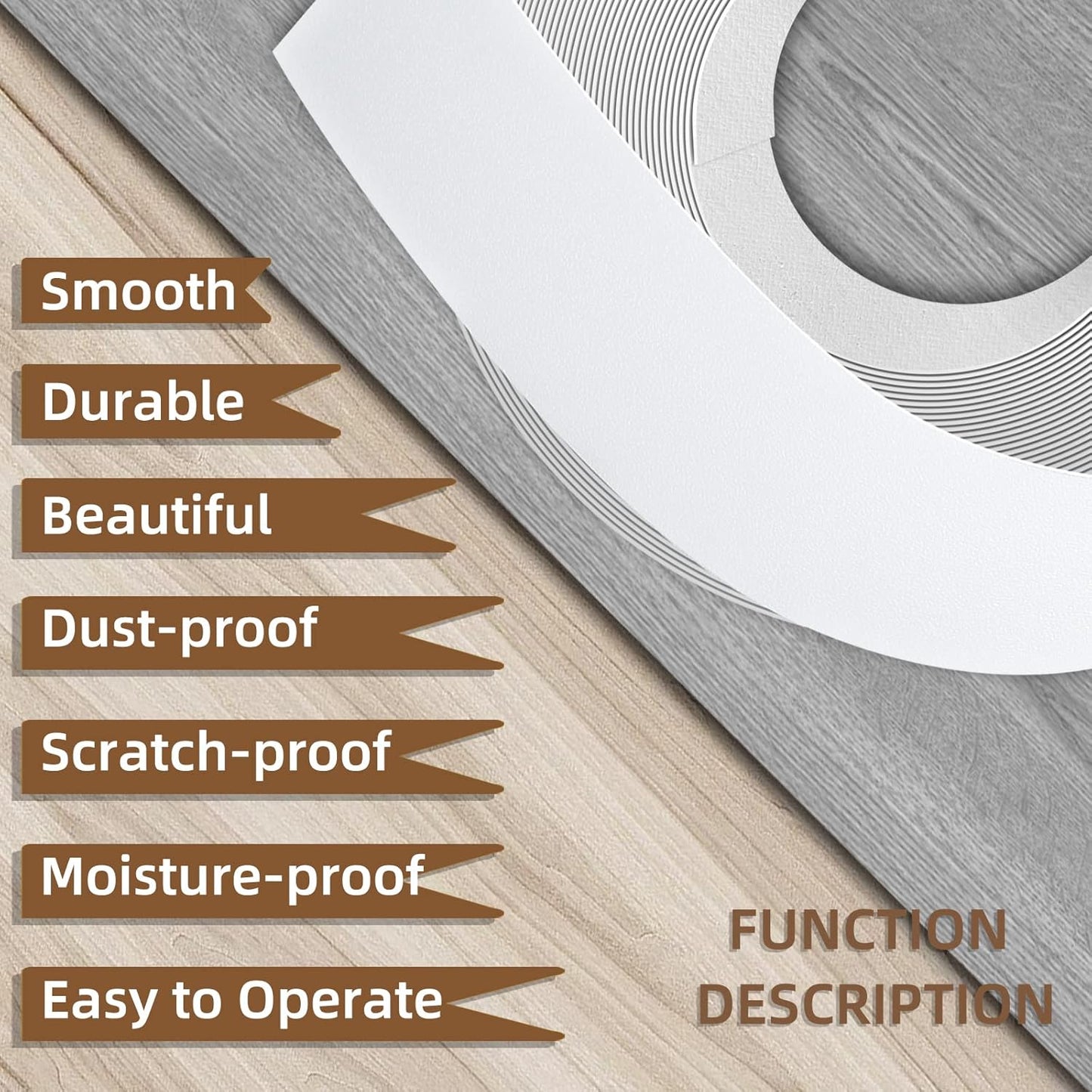 GSCIT Club White Edge Banding, 3/4 inch x 100ft Melamine Edge Banding with Hot Melt Adhesive Pre-glued Edge Banding Flexible Edging for Plywood Cabinet Furniture