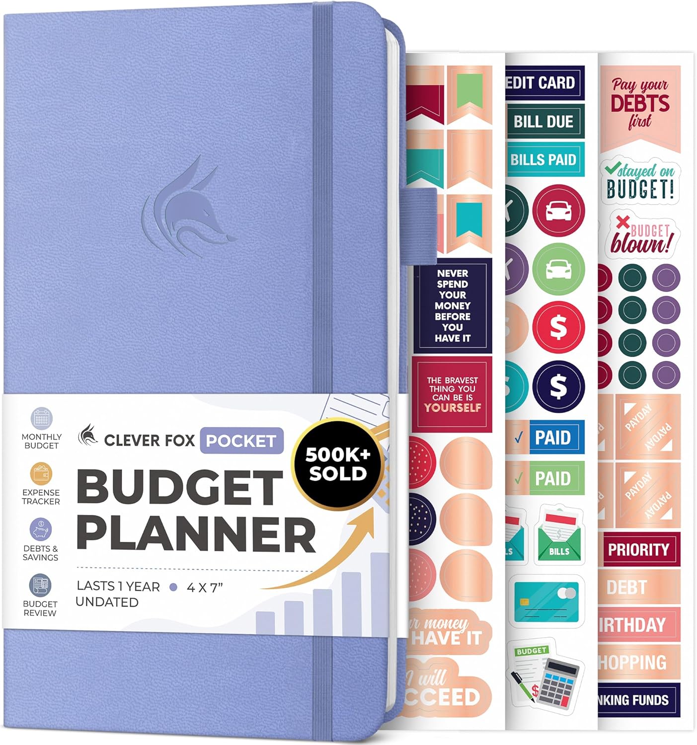 Clever Fox Budget Planner Pocket – Mini Expense Tracker Notebook. Monthly Budgeting Organizer, Finance Logbook & Accounts Book, Small (Lavender)