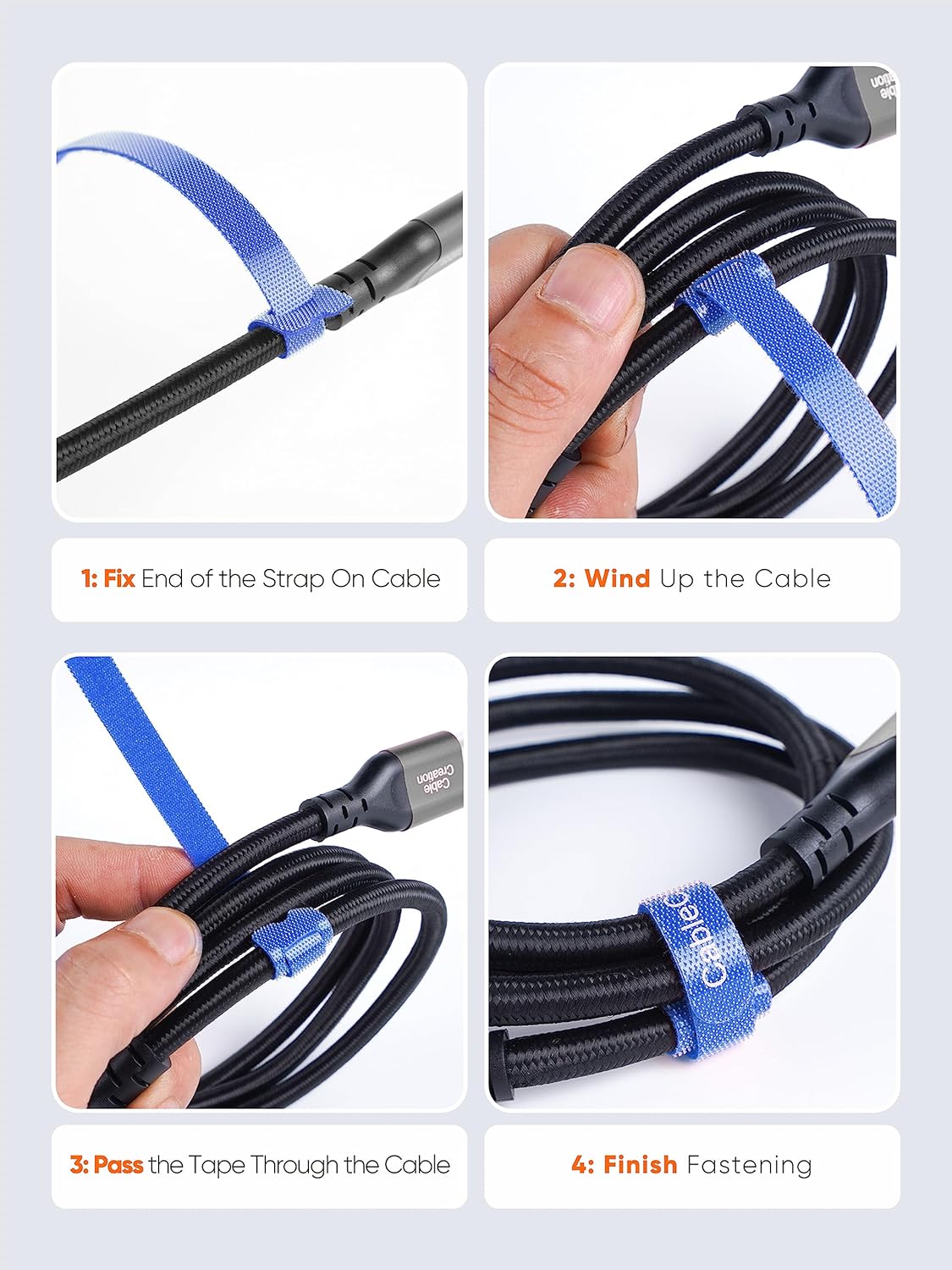 CableCreation Cable Ties, 60PCS Reusable Fastening Cable Management/wire Organizer Cord/Tie Wrap, Nylon Adjustable Cord Organizer, 6 Inch /8.7 Inch (Multi-Colored)