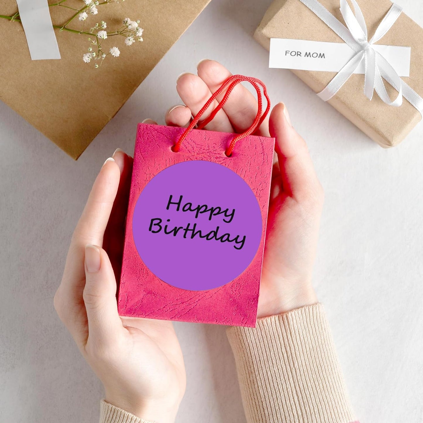 PARLAIM 3" Diameter Round Purple Color Coding Sticker, 4 Rolls 2000PCS Circle Dot Label,Permanent for Inventory Box Labeling