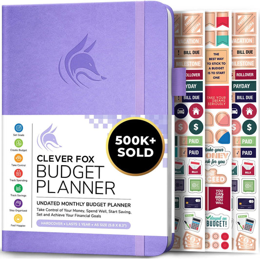 Clever Fox Budget Planner - Expense Tracker Notebook. Monthly Budgeting Organizer, Finance Logbook & Accounts Book, Bill Tracker, A5 (Lavender)