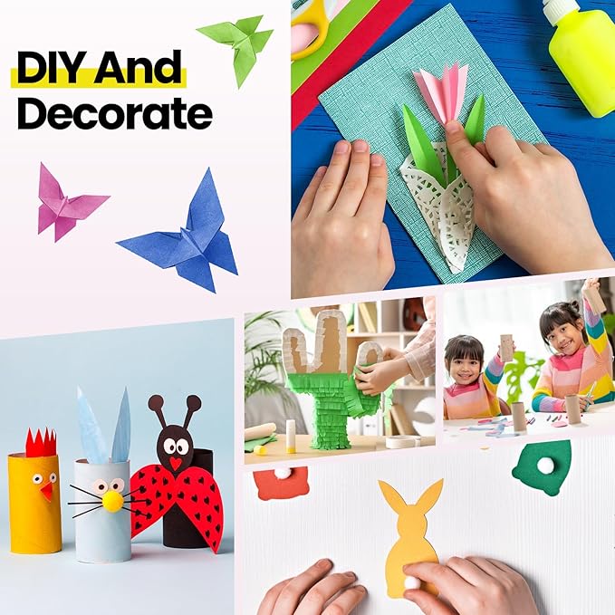 Harloon 500 Sheets Construction Paper Bulk Heavyweight A4 Size Thick Construction Paper Cardstock for DIY Craft Supplies(120 Gsm, 250 Gsm,Multi Colors)