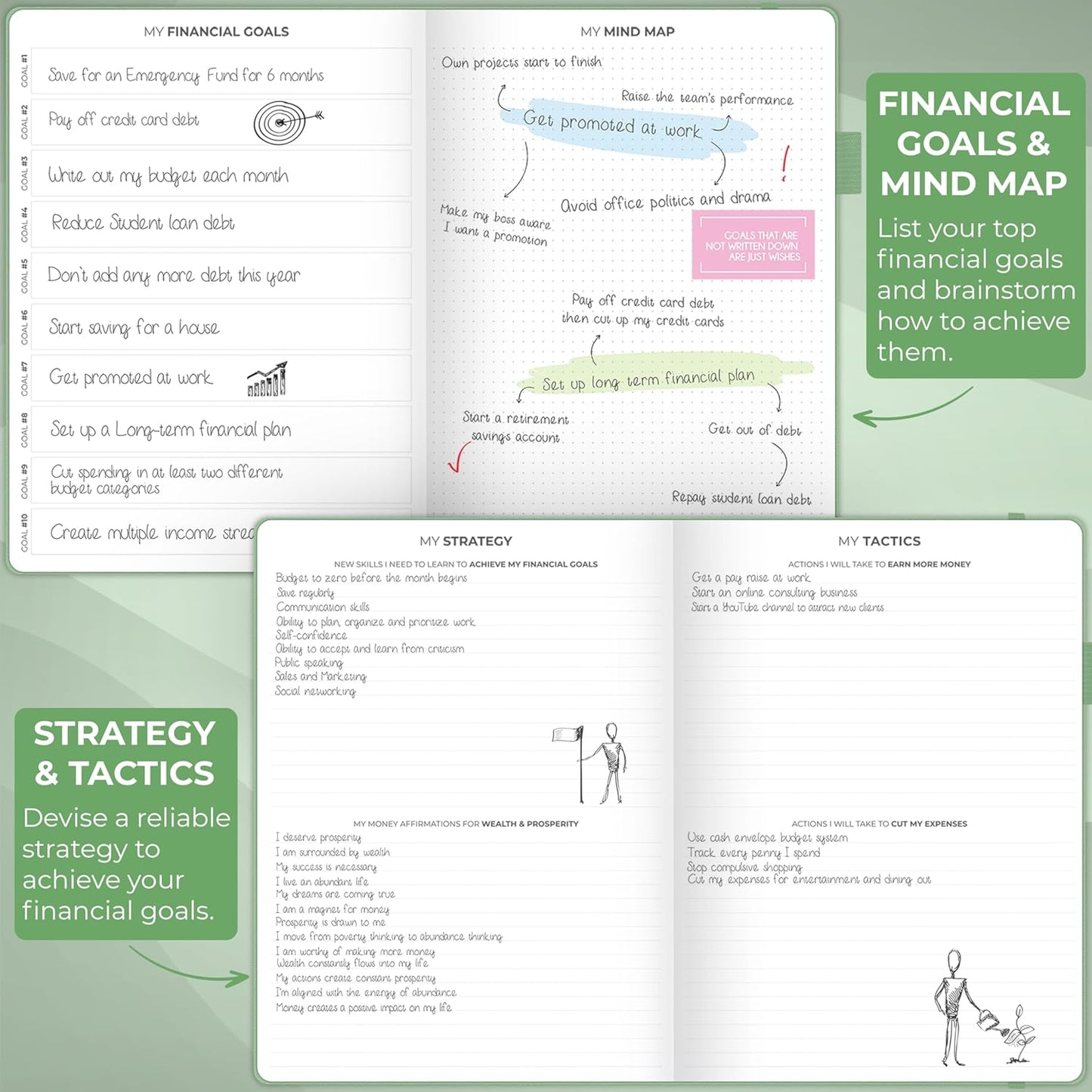 Clever Fox Budget Planner Large – Expense Tracker Notebook. Monthly Budgeting & Bill Organizer, Finance Logbook & Accounts Book, A4 (Mint Green)