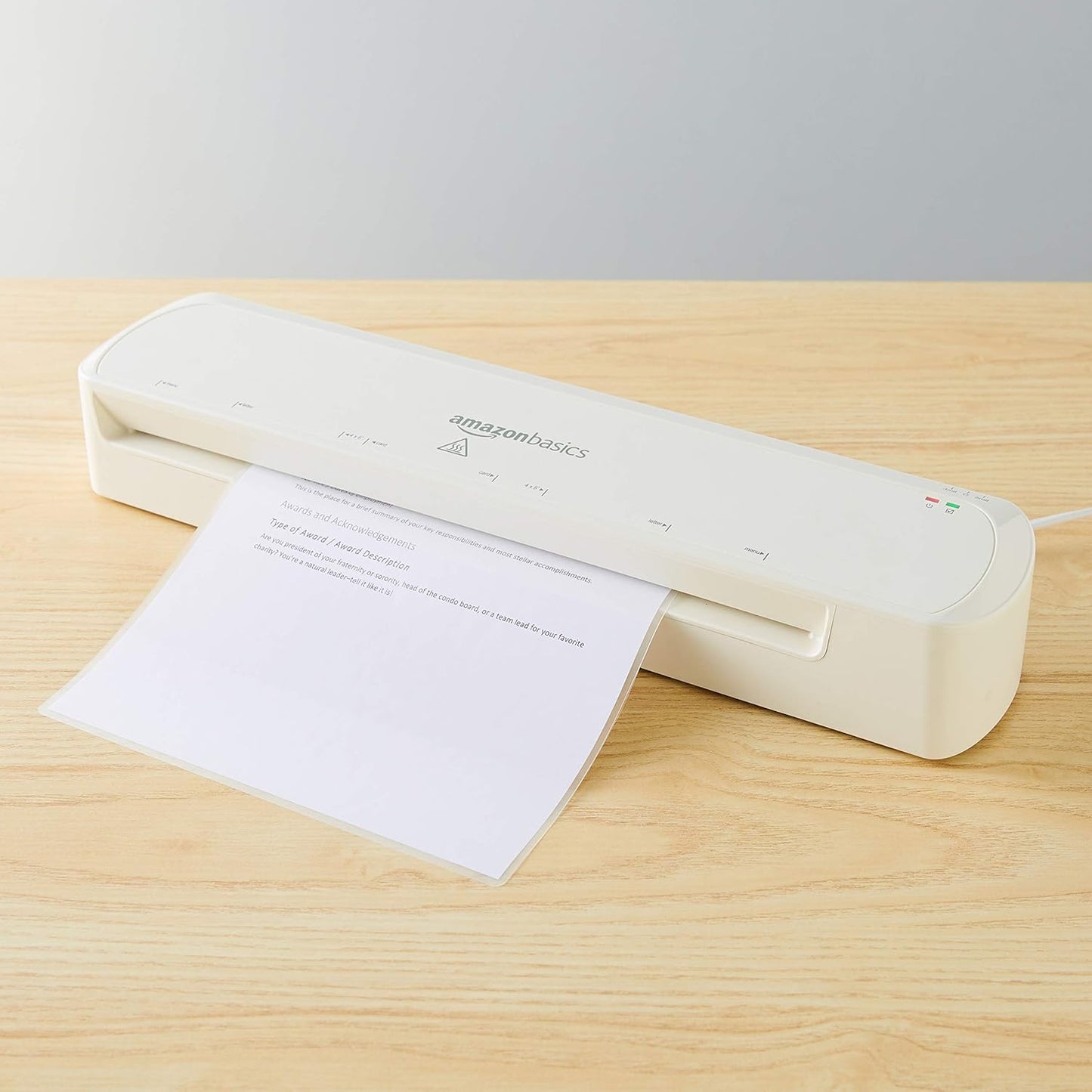 Amazon Basics 12-Inch Thermal Laminator Machine, Easy to Use for Home Office or School, 12-Inch, White