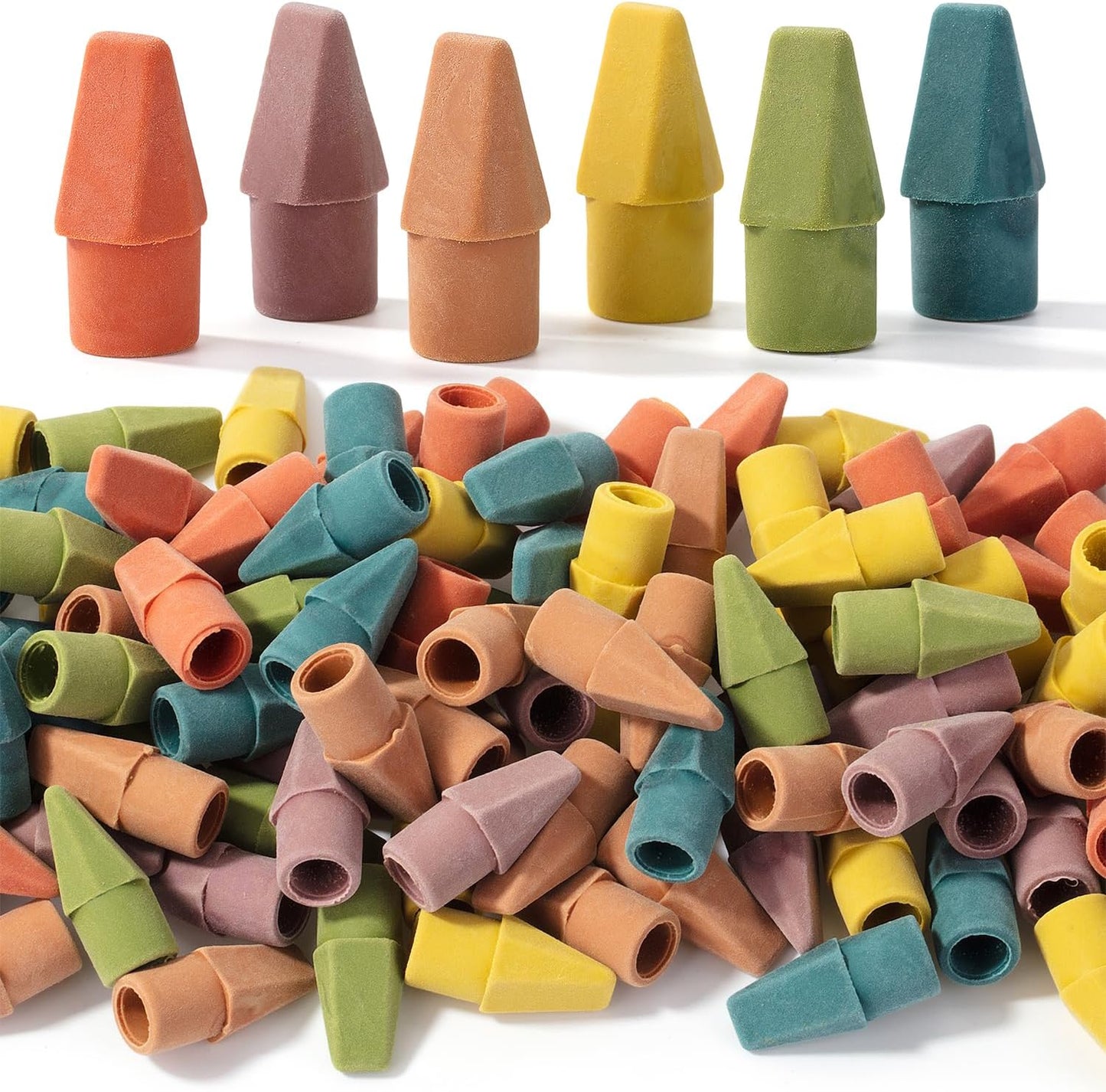 Mr. Pen- Pencil Top Erasers, 120 Pack, Folk Festival Colors, Latex-Free & No Smudge Pencil Eraser Tops