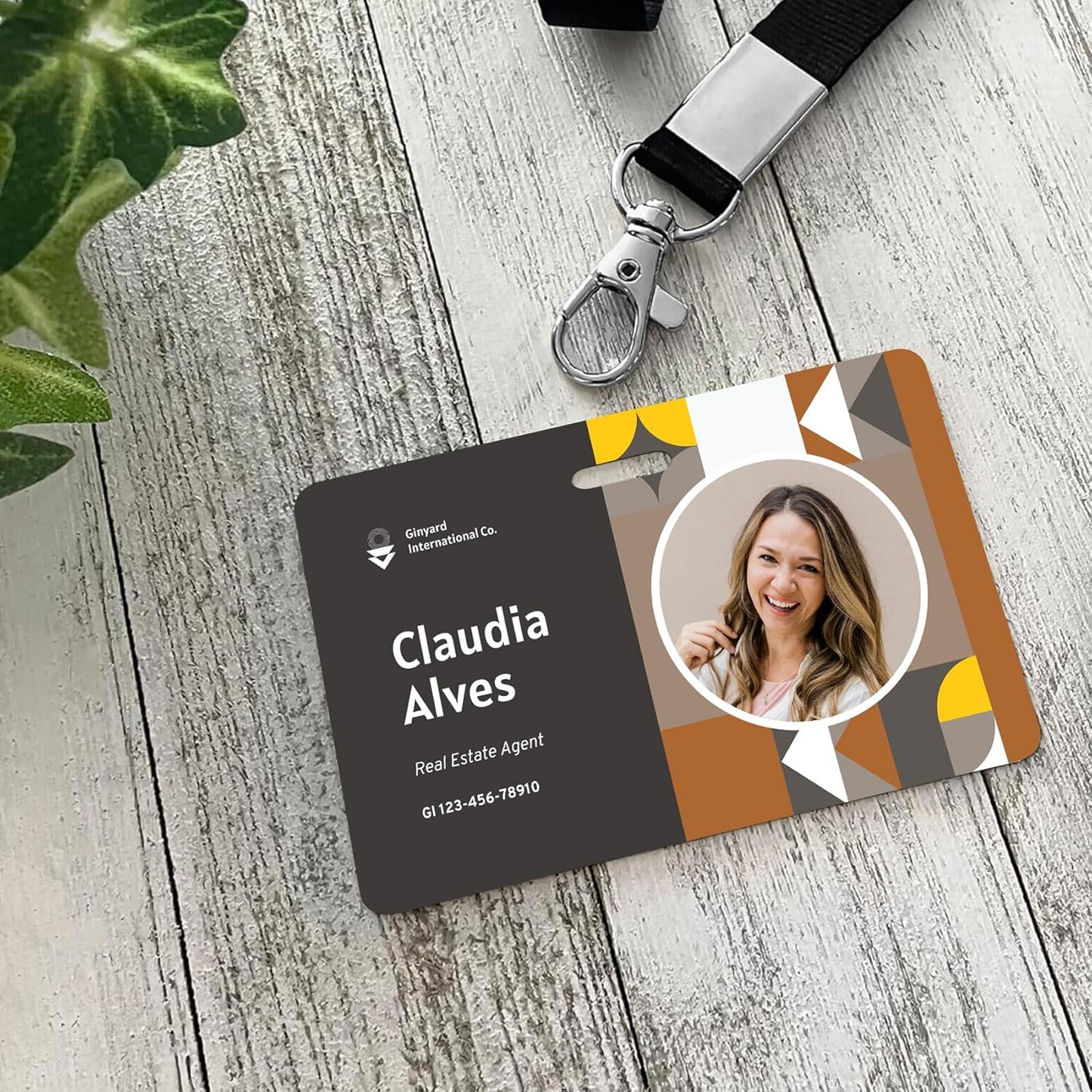 Custom Id Badge Custom Id Card Identification Badges Customizable Personalized Name Badge Customize Name Tag Photo Logo Employee Work Office Volunteer Customized Personal (Vertical-8)