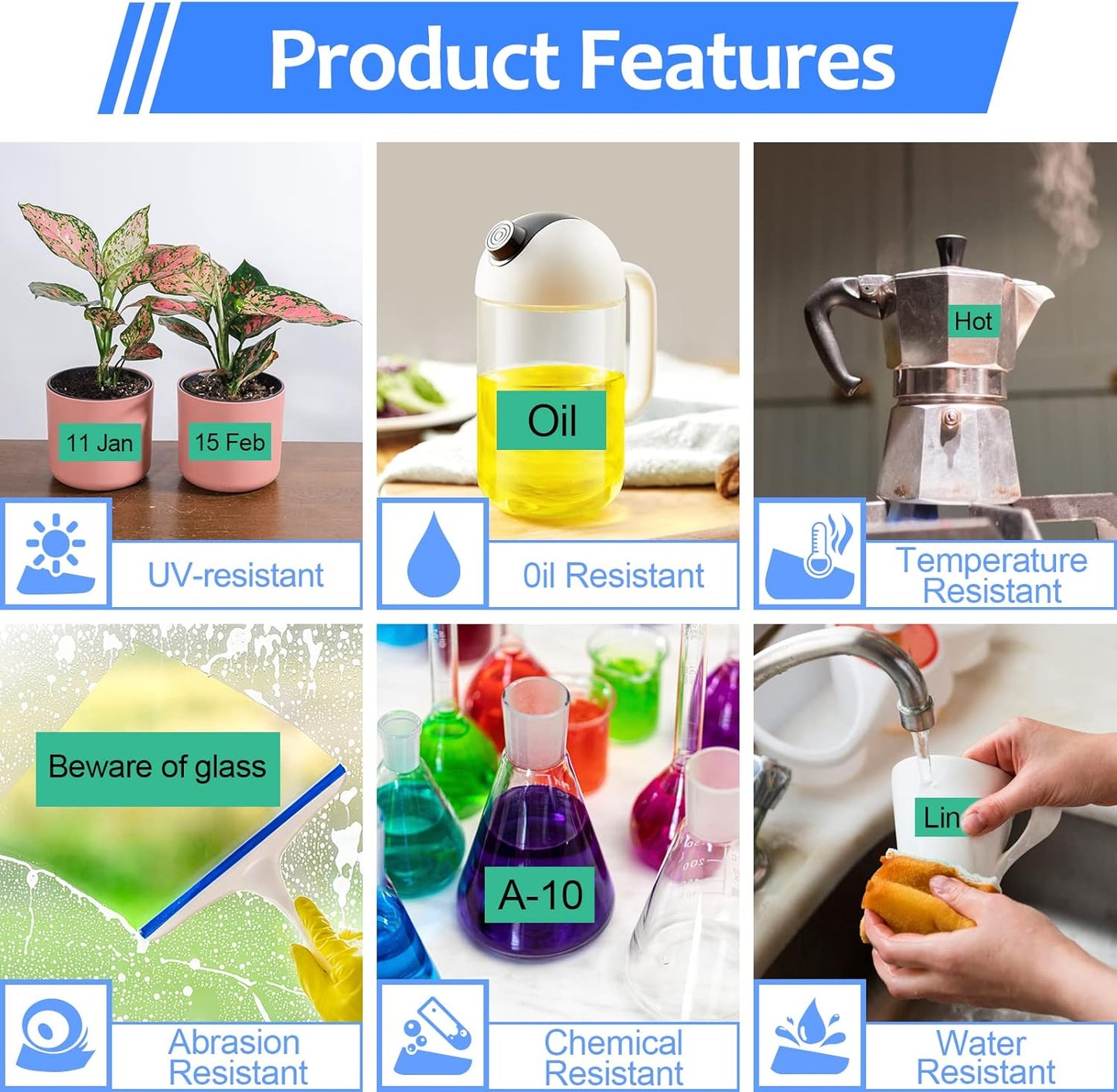 6PK Compatible for Brother P-Touch Label Maker Tape TZe-741 TZ-741 TZe741 TZ741 Black on Green 18mm 3/4 inch 0.7'' x 26.2ft Laminated TZe TZ Label Tape for PT-H500 PT-910BT PT-530 PT-550