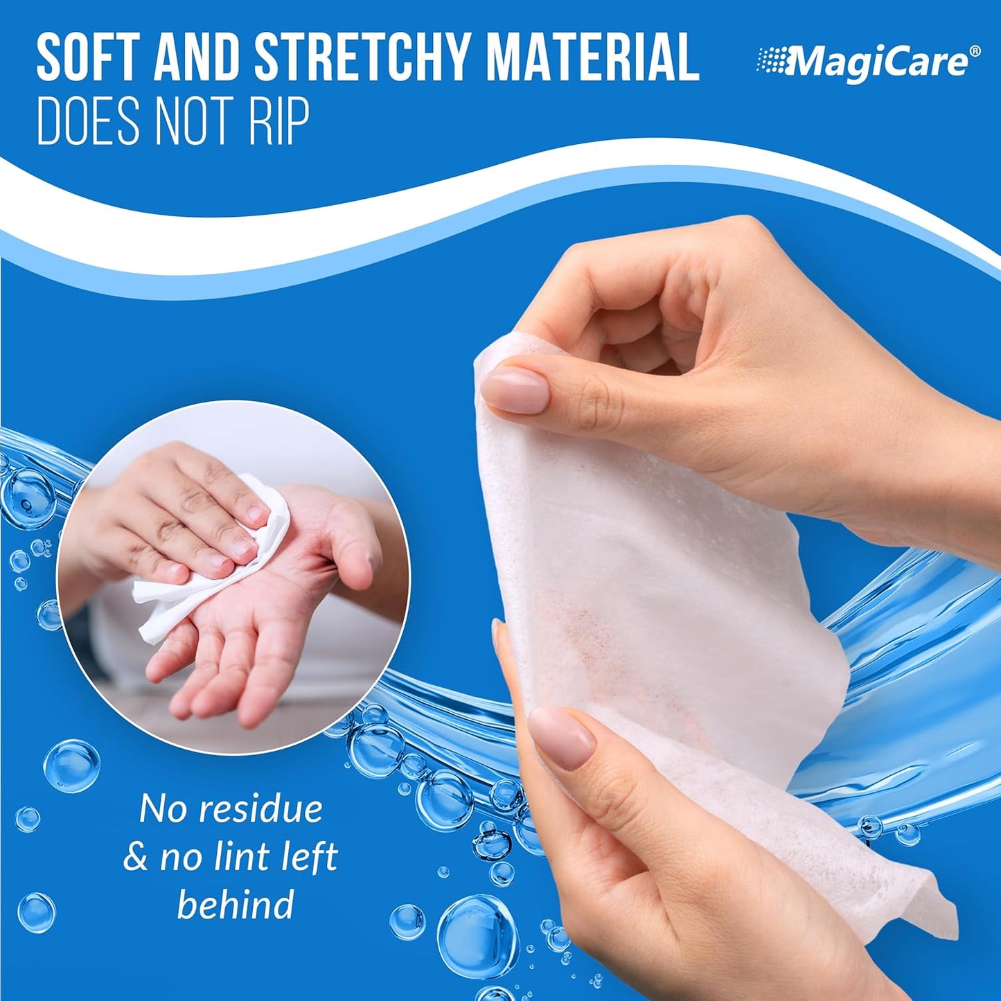 MagiCare 75% Alcohol Hand Sanitizing Wipes (Travel Wipes, 10 Packs) - Premium, Unscented, Large Alcohol Wipes - Hand Wipes Travel Size - Bag, Purse, Car - 10 Packs of 20 (200 Hand Sanitizer Wipes)