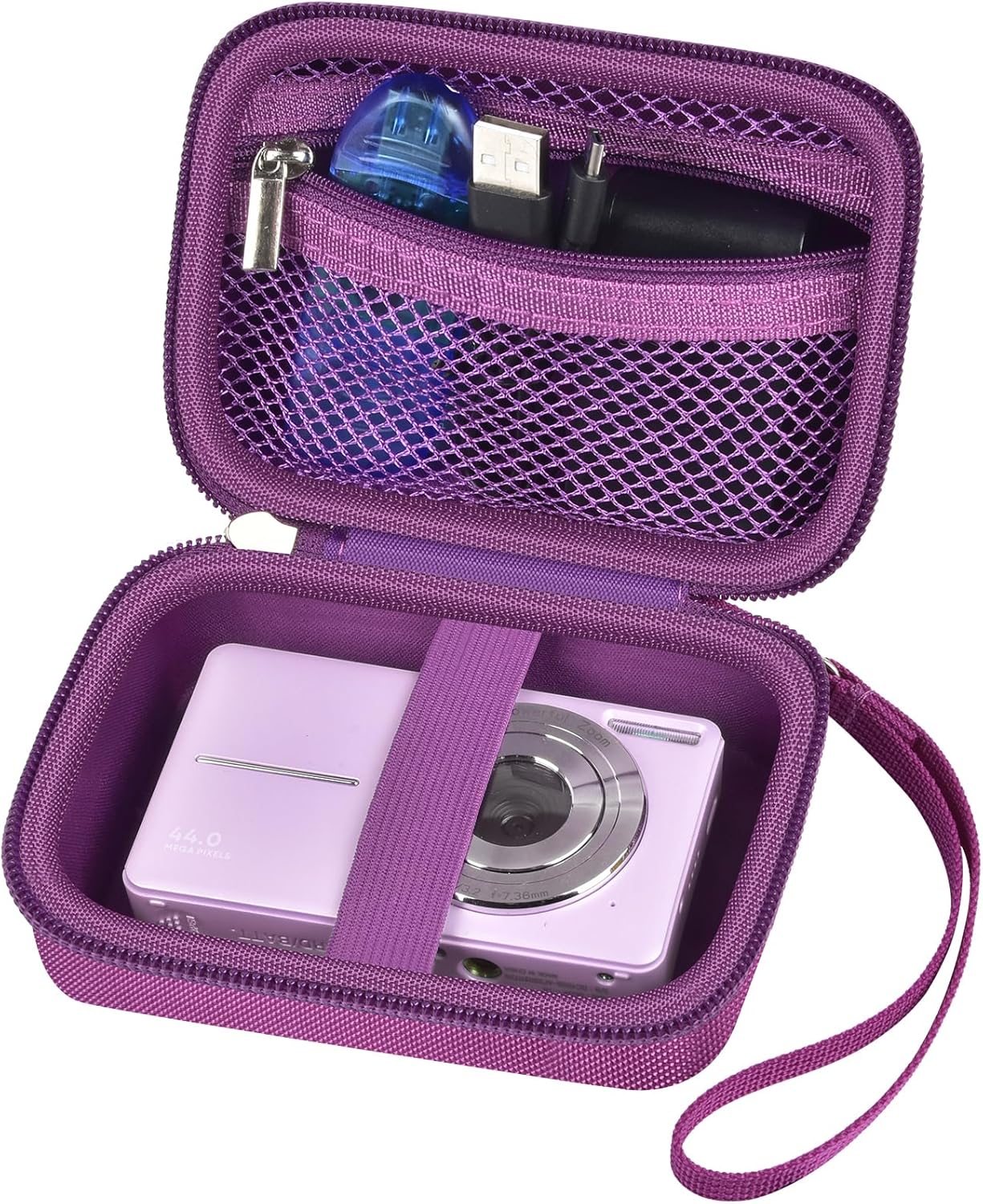 Case Compatible with VAHOIALD FHD 1080P Digital Camera/for CAMKORY Digital Point and Shoot/for Kodak PIXPRO FZ45-BK 16MP Vlogging/for IWEUKJLO/for Nsoela, Holder for SD Card More (Dark Purple)