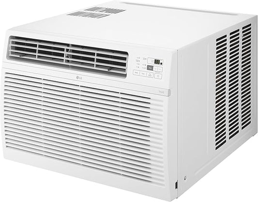 LG 24,500 BTU Smart Window Air Conditioner, 230/208V, Cools Room up to 1560 Sq. Ft. for Bedrooms, Living Room, Apartments, with Remote, 3 Fan Speeds, 24-Hour Timer, White