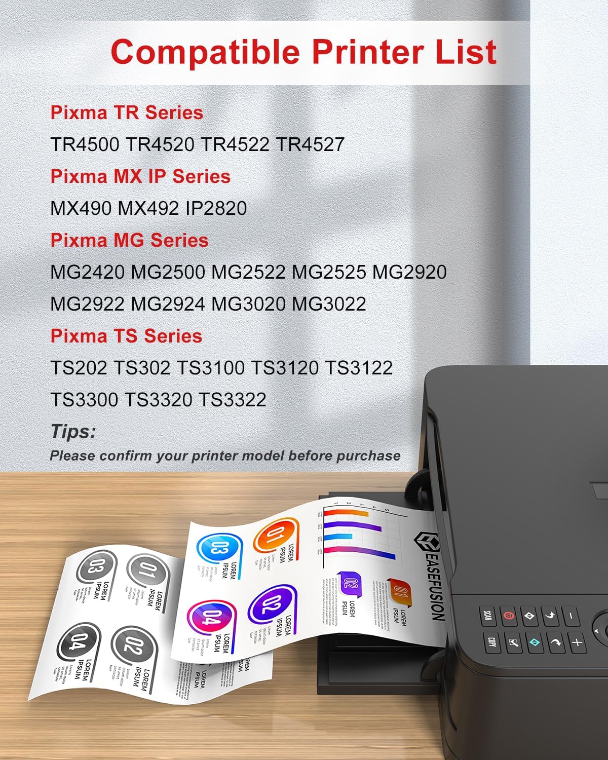 245XL 246XL Combo Pack Replacement for Canon Ink 245 246 PG-245 XL PG-245XL Black Color Ink Cartridges for Canon Pixma MX490 MX492 MG2522 TR4520 TS3322 TS202 MG2500 TS3122 TR4500 Printer