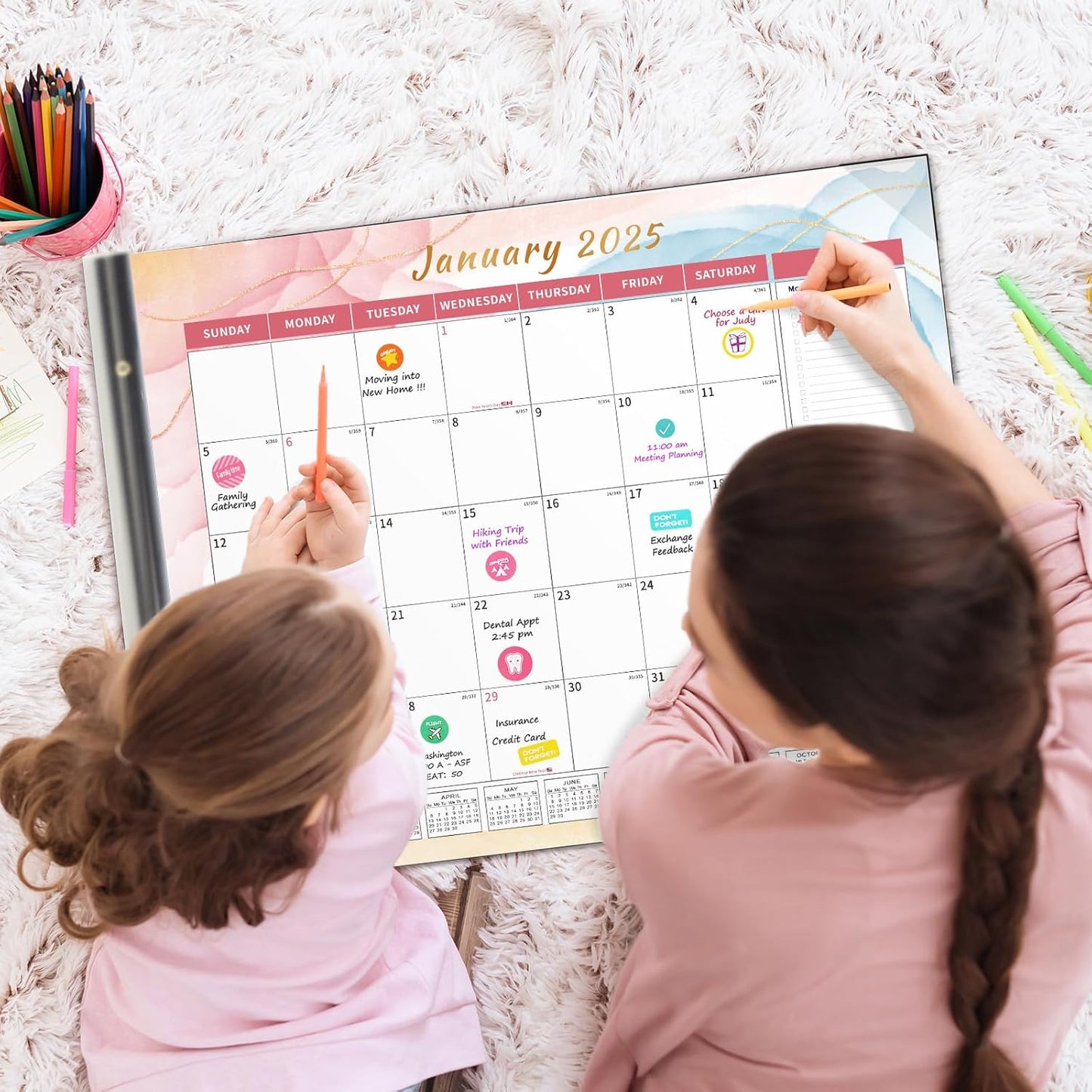 Ospelelf Desk Calendar 2025-2026 Large 22'' x 17'' Calendar 2025 Monthly Desktop Calendar, 18 Month Calendar, Use Jan 2025 - June 2026