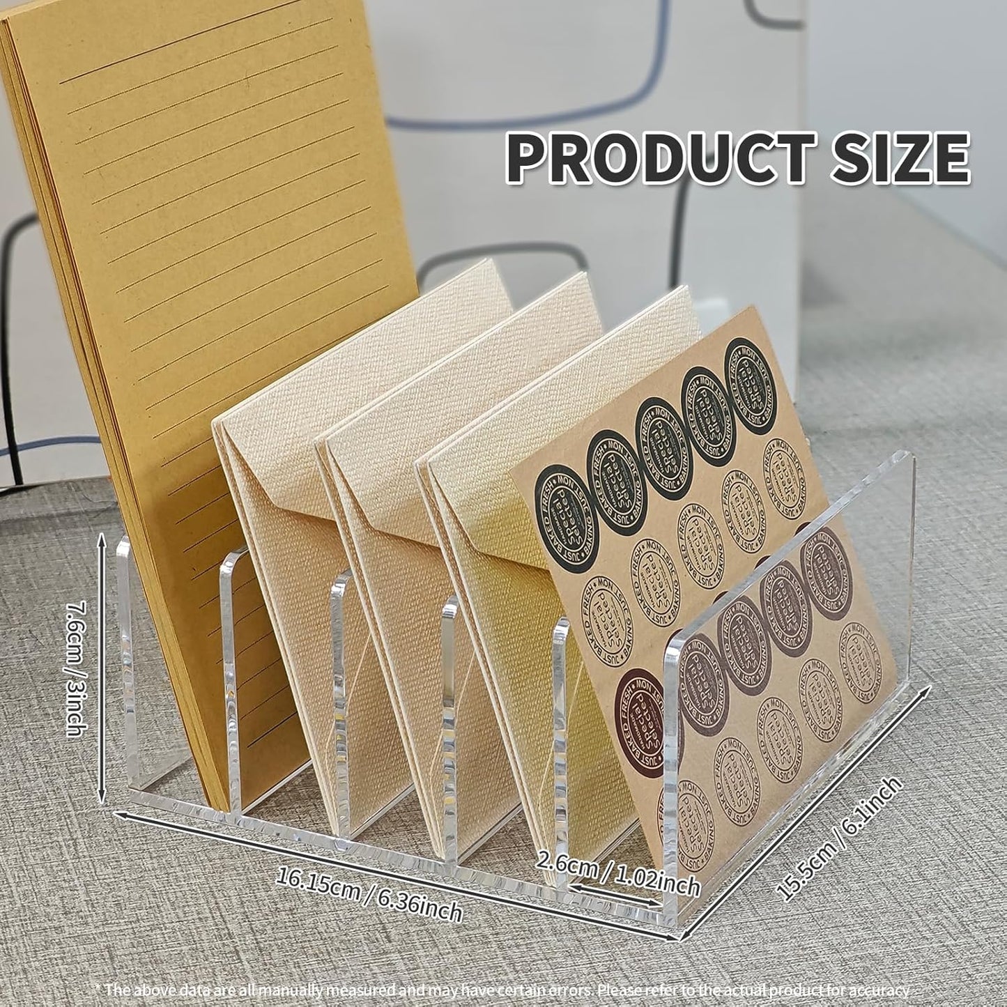 Acrylic Desk File Organizer Holder, Clear Acrylic Upright File Sorter Document Magazine Storage Organization Letter Folder Racks for Notebook,Home, Office & Classroom,5 Compartments