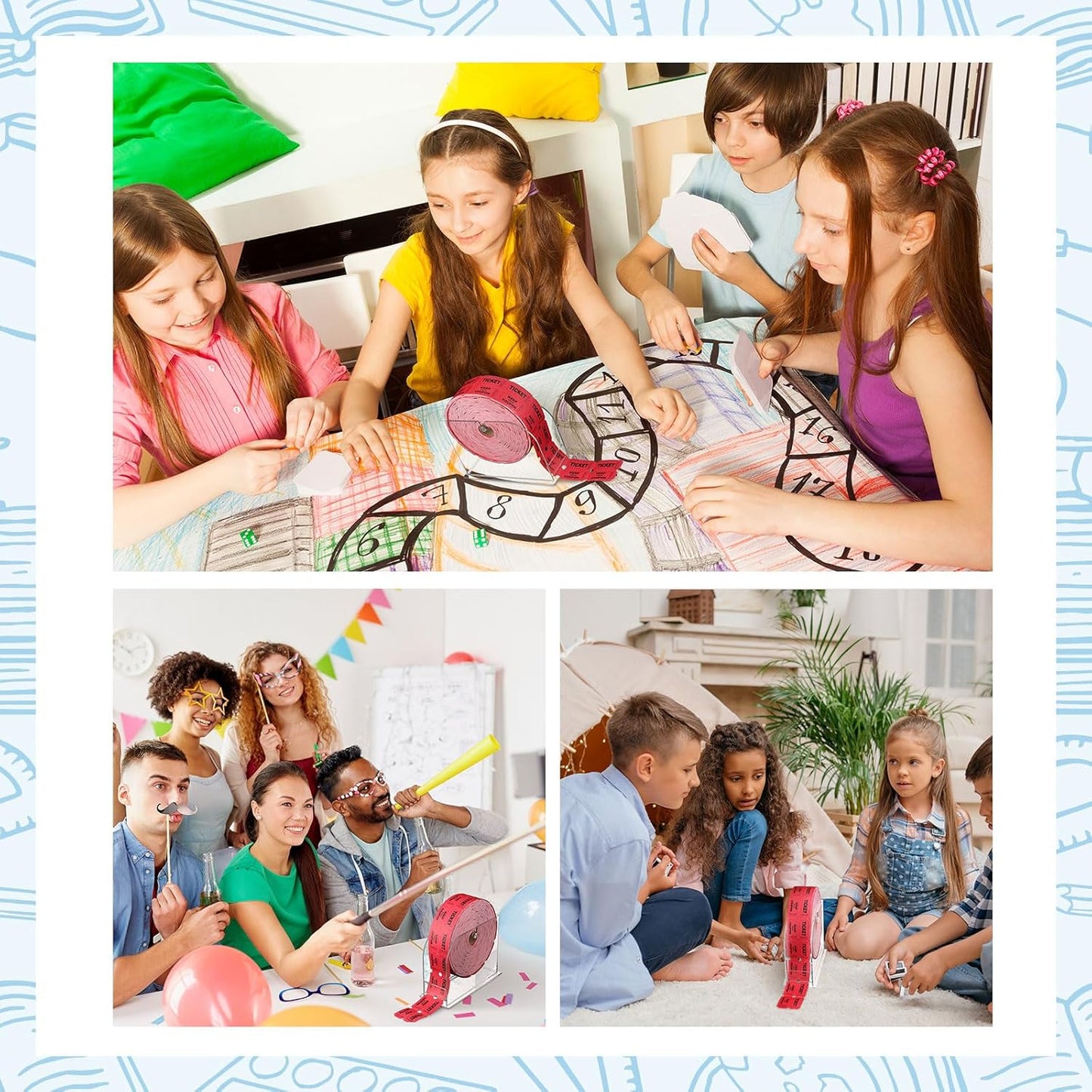 2 Pcs Acrylic Raffle Ticket Dispenser 5.6 x 7.6 x 3.1 Inch Raffle Ticket Holder Stand Dispenser Puller Machine for Single Roll and Double Roll Tickets