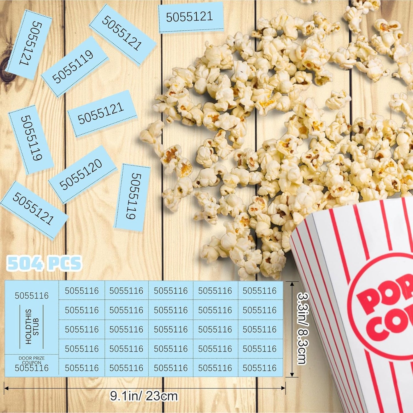 Kosiz 504 Sheets 25 Bid Raffle Ticket with Different Numbers Per Sheet Chinese Auction Tickets for Events Church Basket Auction Silent (Light Blue)