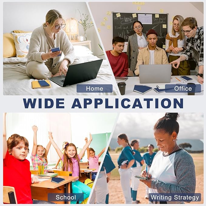 Tenceur 2 Pcs Pocket Notebook Bulk Small 3x5 Inch Spiral Notepads Mini Top Bound Notebook with Lined 120 Pages Ruled Memo Pads for Office College Nurse Essentials Back to School Gift (Blue)