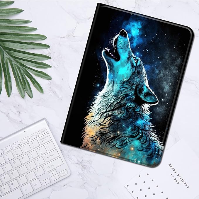 for Amazon Kindle Fire Max 11 Case (13th Generation, 2023 Release) 11",Slim Lightweight Smart Shell Stand Cover with Auto Wake/Sleep for All-New Fire 11 Max Tablet,Blue Wolf Howling
