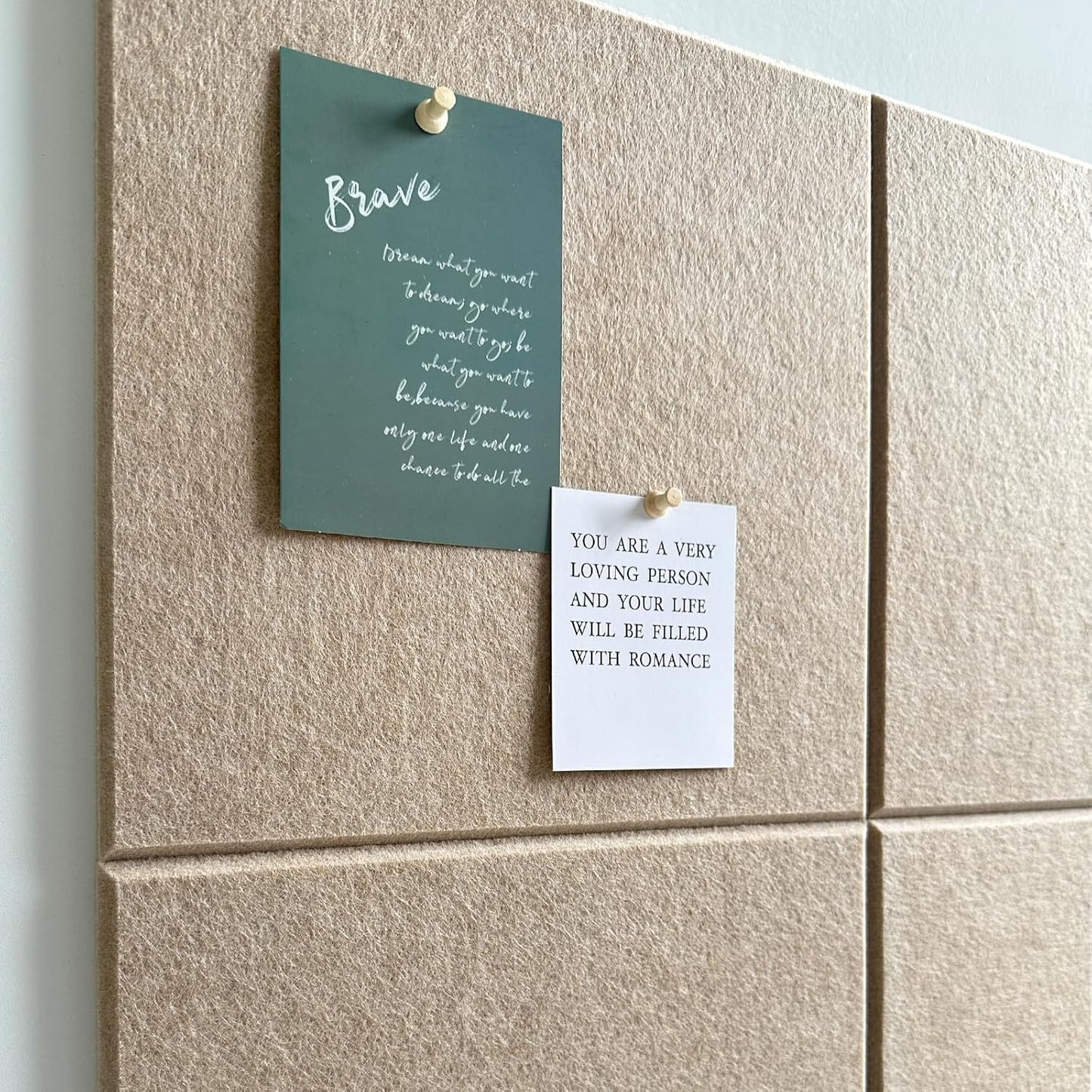 Large Cork Board for Office Wall Decor,48"x36"-12 Pack Felt Wall Tiles with Safe Removable Adhesive Tabs, 1/2" Thick, Felt Bulletin Board Pin Board Cork Boards for Walls - Tan