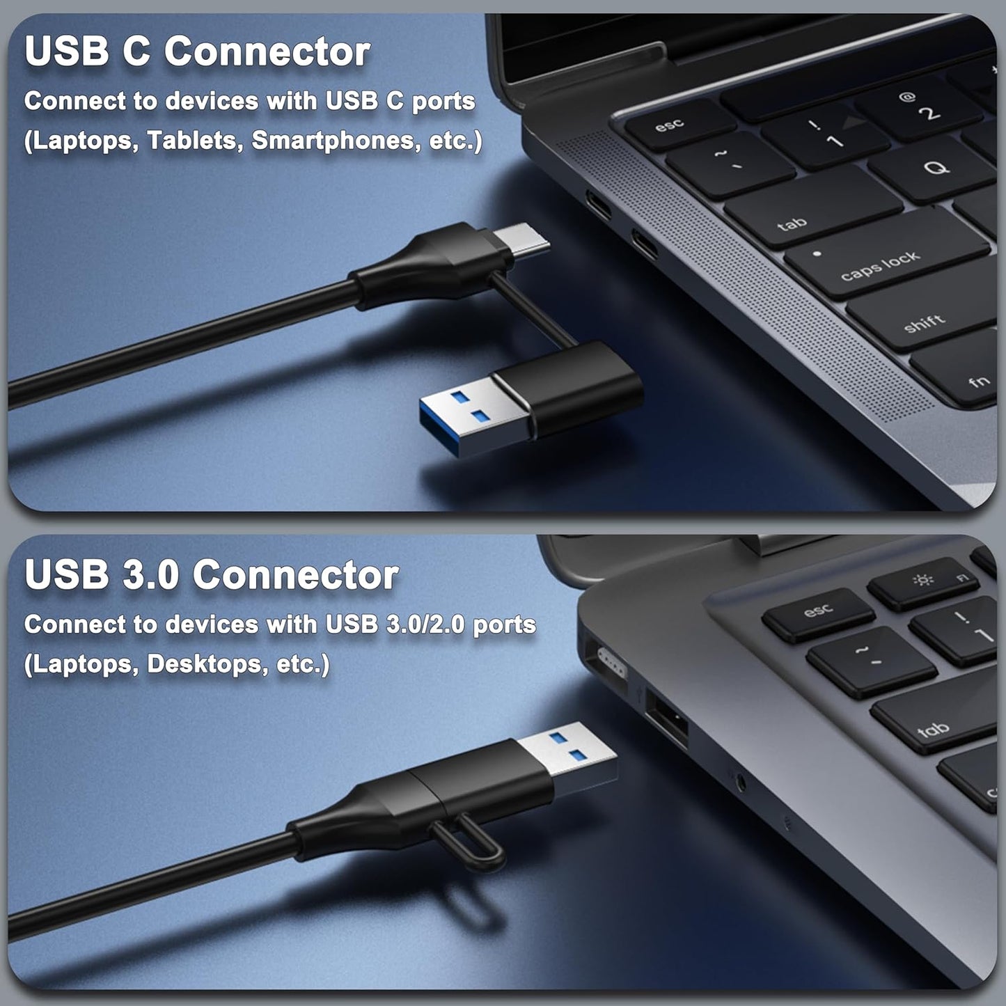 Powered 7-Port USB 3.0 Hub, USB C to 7 Ports USB Data Hub Splitter with Individual LED On/Off Switche, 3.3FT Cable, 12V/3A Power Adapter, for Laptop MacBook Pro/Air PC (Aluminum Gary)