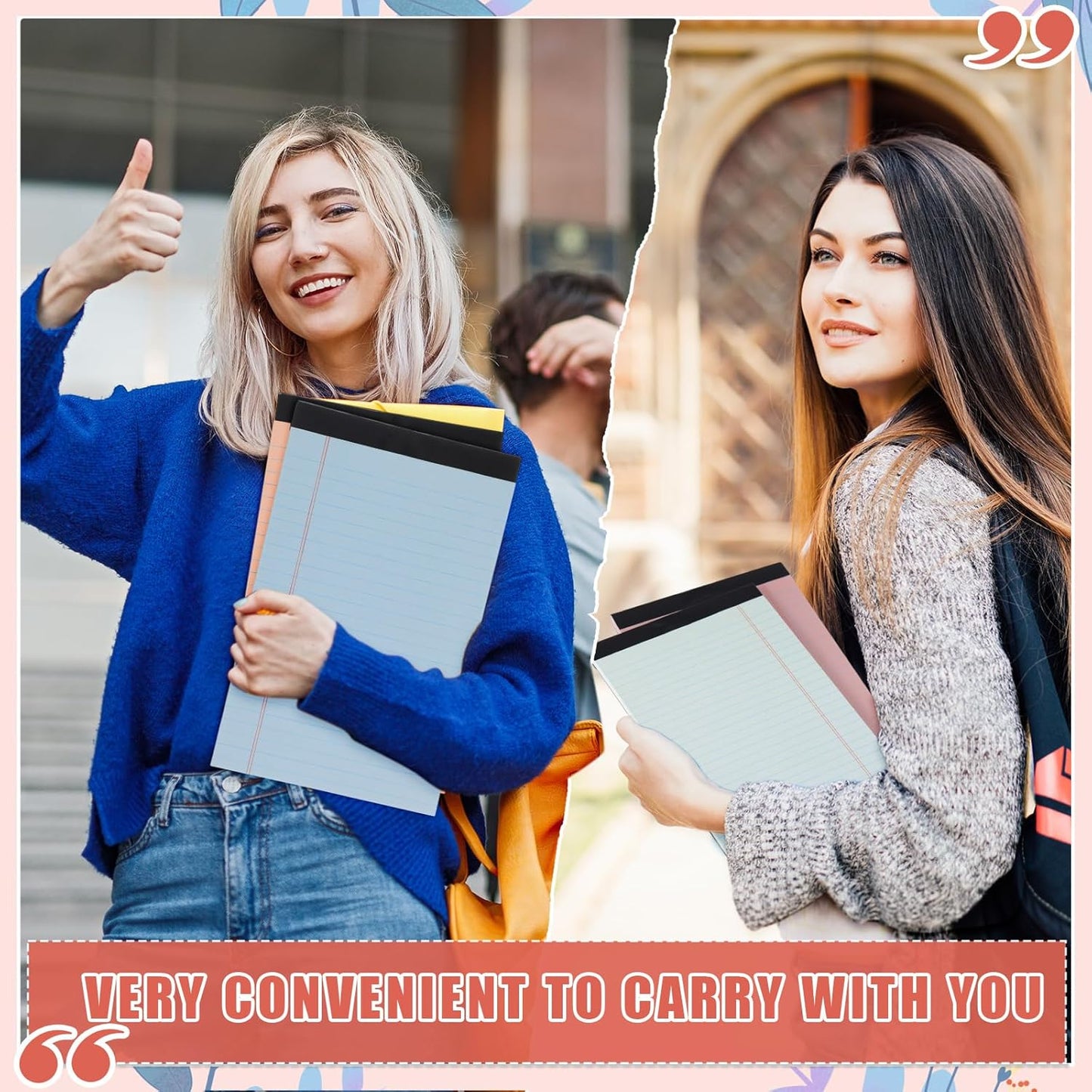 Lincia 24 Pcs 12 Pcs 5" x 8" Small Legal Pads Colored Lined Note Pads Narrow Ruled Writing Notepads 50 Sheets Per Micro Paper Notebook Lined and Perforated for College Office Supplies (Earthy Colors)