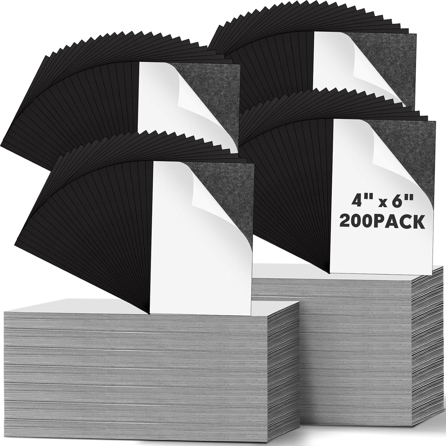 Macarrie 4 x 6 Adhesive Magnetic Sheets with Adhesive Backing Cuttable Magnetic Paper Stickers Flexible Peel and Stick for Picture Crafts Die Storage Photos(200 Pcs)