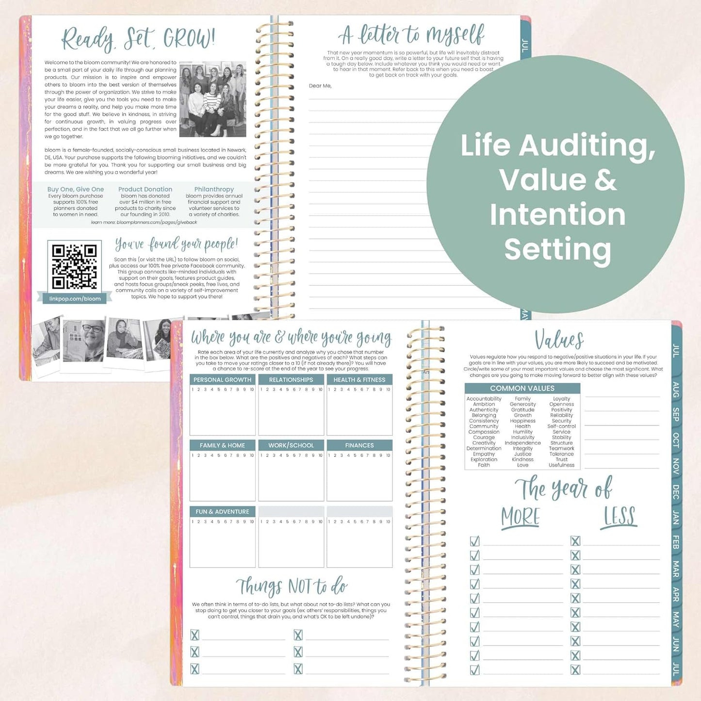 bloom daily planners Academic Planner 2025-2026 (July 2025 - July 2026) - A5 Weekly & Monthly Calendar Agenda Organizer Book with Stickers - 5.5" x 8.25" - Creating A Life I Love